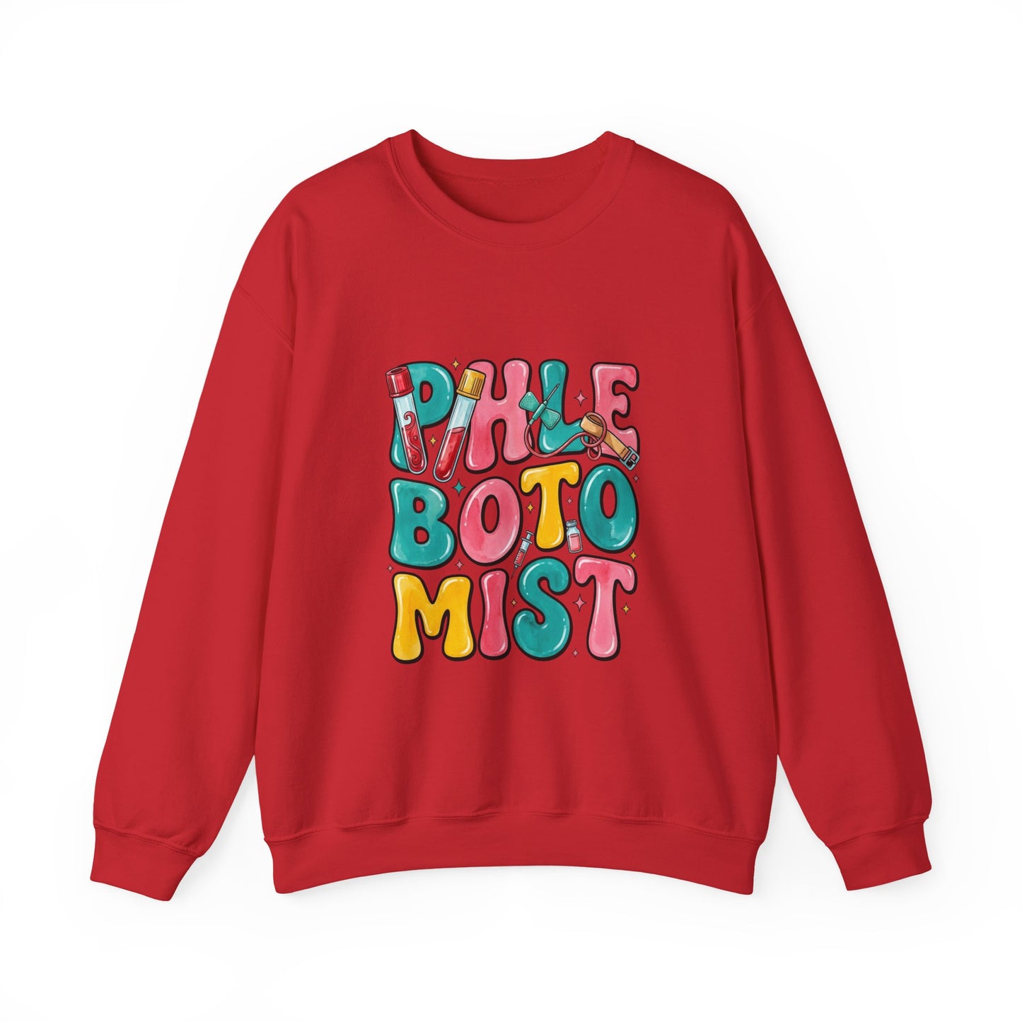 Crewneck Sweatshirt — Colorful Bubble Letter Graphic (“Pikle Boto Mist”)