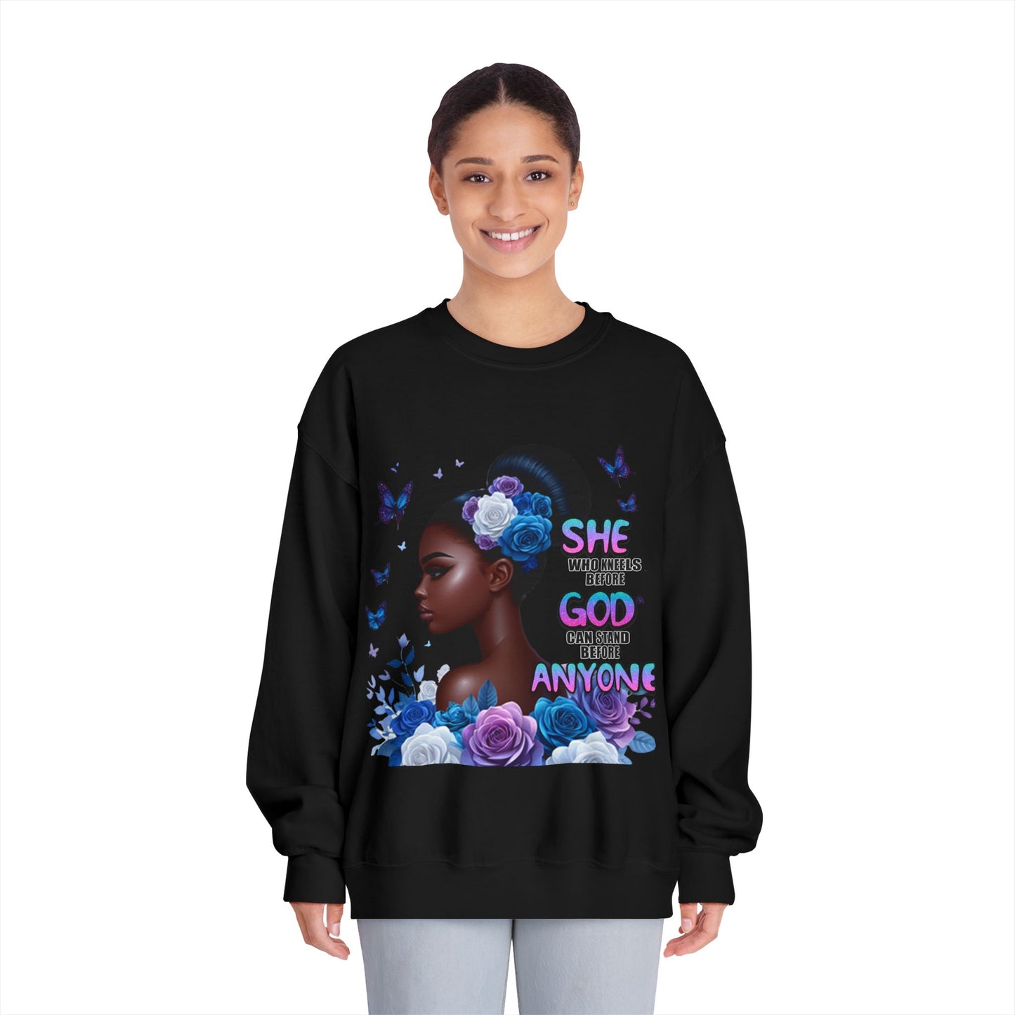 Inspirational Black Woman Portrait Sweatshirt — "She Was Given So Much Grace..."