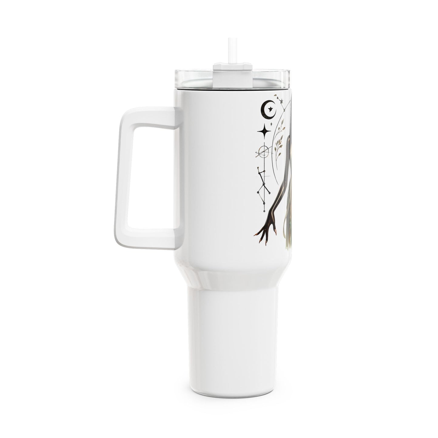 40oz Goddess Tumbler – Black Goddess Art Travel Mug
