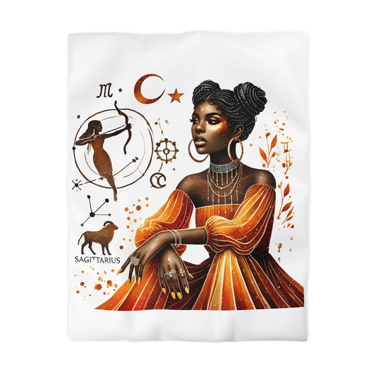 Sagittarius Zodiac Duvet Cover — African Goddess Astrology Bedding