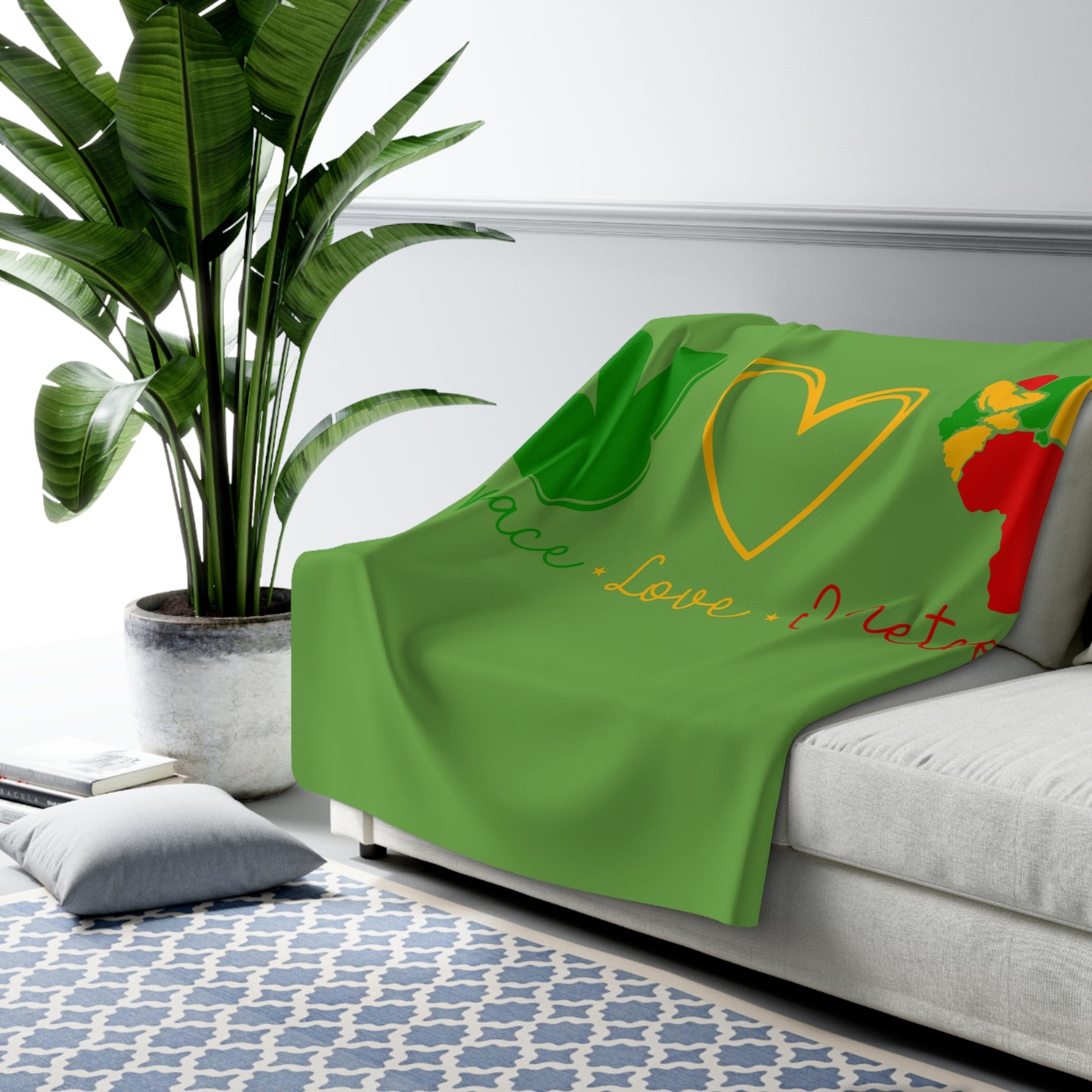 Peace Love Juneteenth Sherpa Fleece Blanket