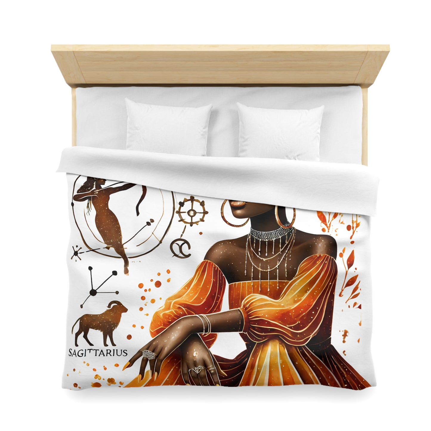 Sagittarius Zodiac Duvet Cover — African Goddess Astrology Bedding