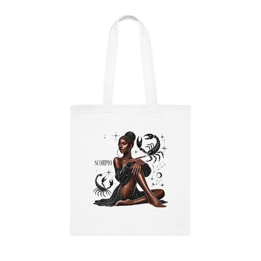 Scorpio Zodiac Tote Bag — Afrocentric Star Sign Cotton Tote