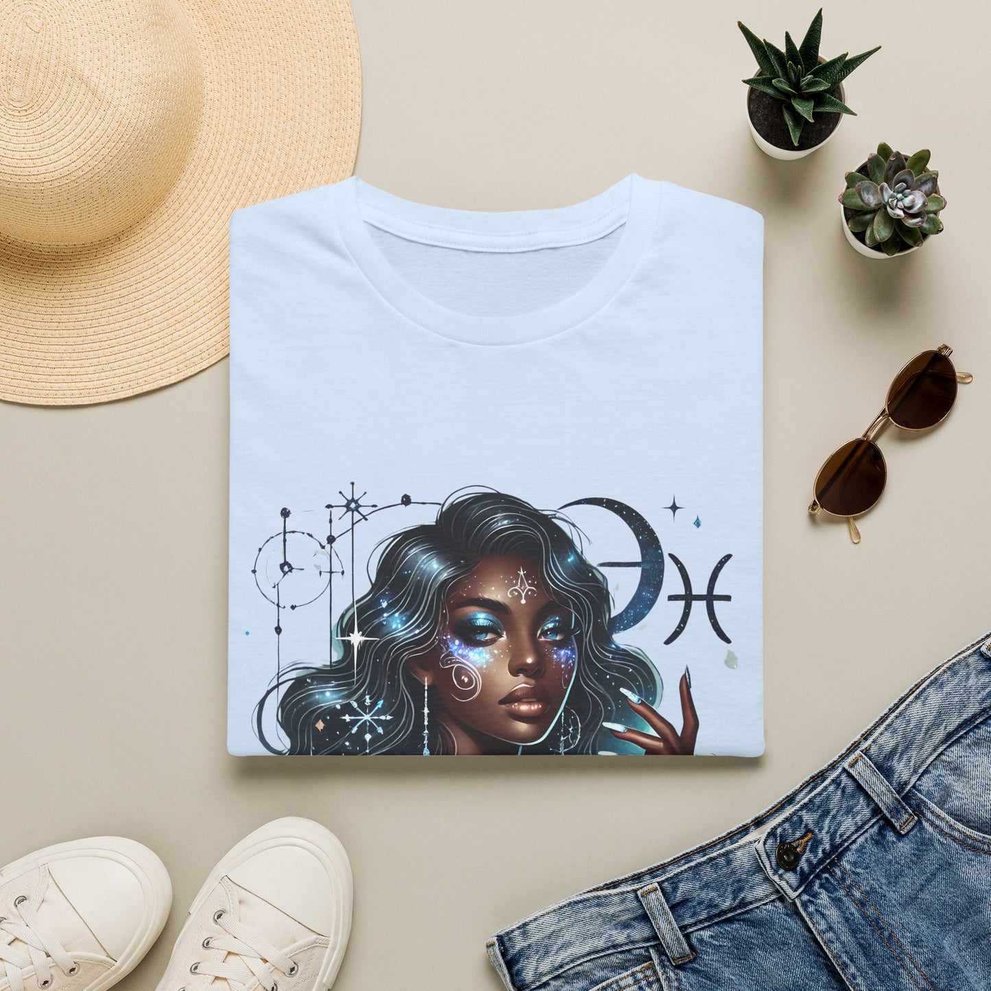 Pisces Goddess T-Shirt — Mystical Zodiac Art Tee