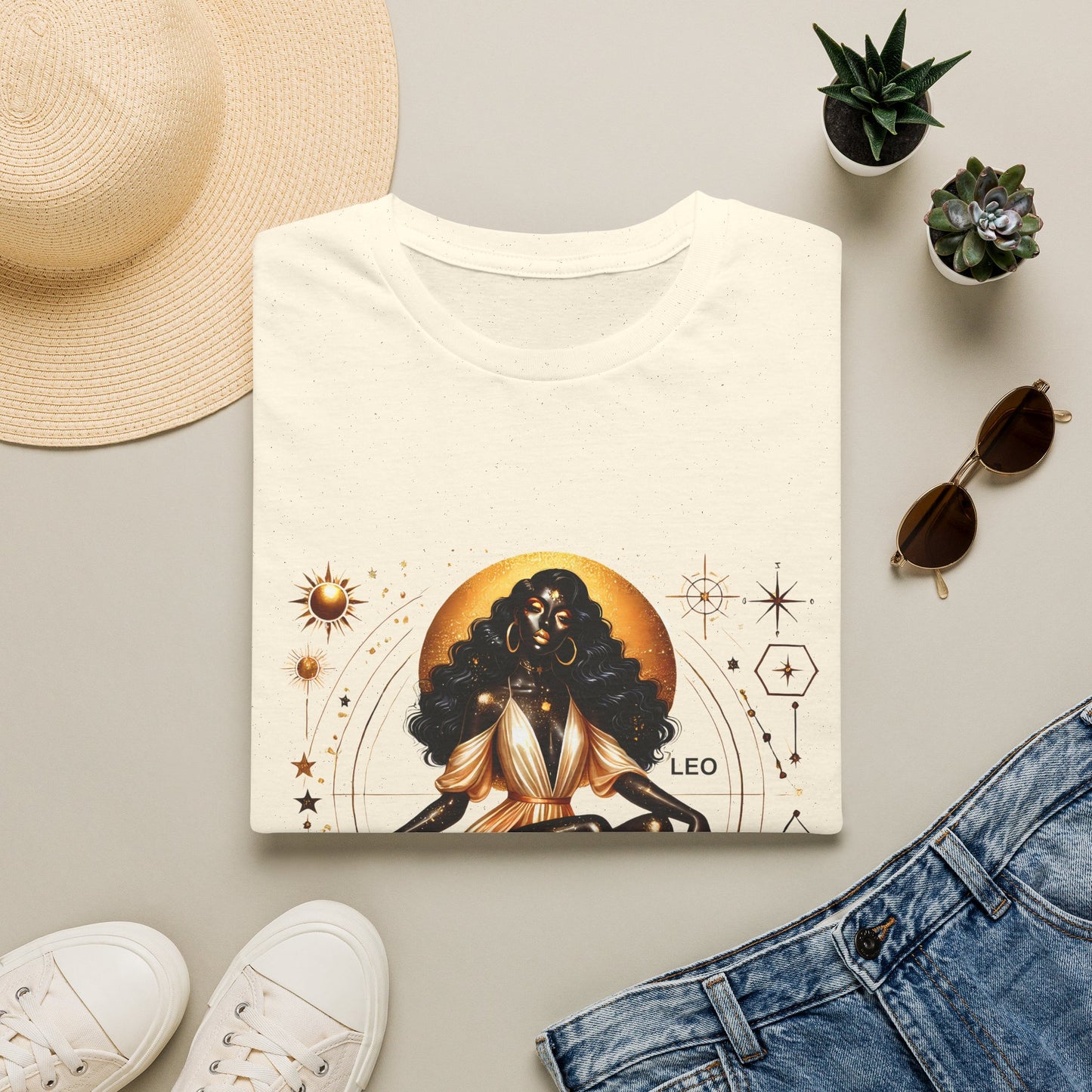 Leo Zodiac T-Shirt — Astrological Sun Sign Tee with 'LEO' Design