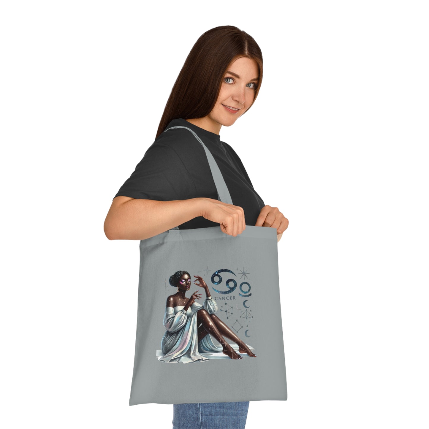 Cancer Zodiac Tote Bag — Elegant Zodiac Sign Artwork Cotton Tote