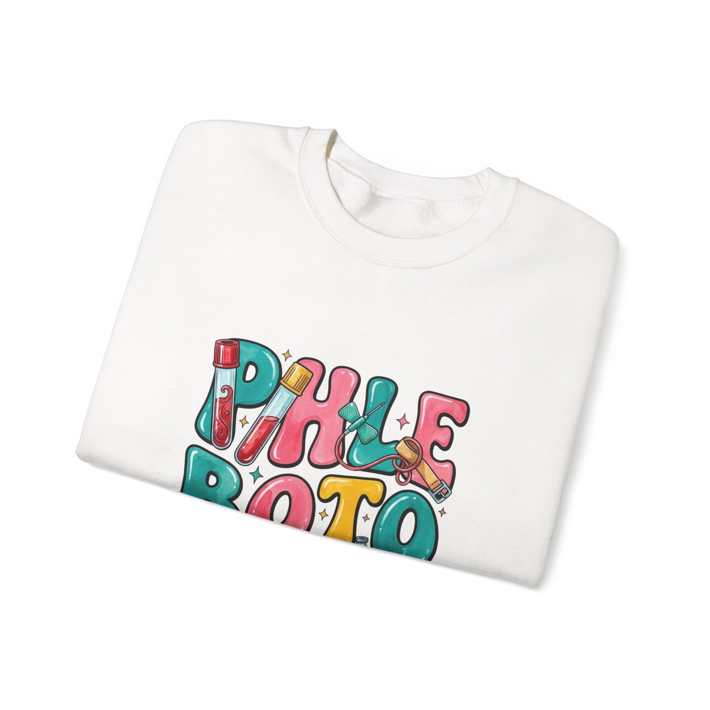 Crewneck Sweatshirt — Colorful Bubble Letter Graphic (“Pikle Boto Mist”)
