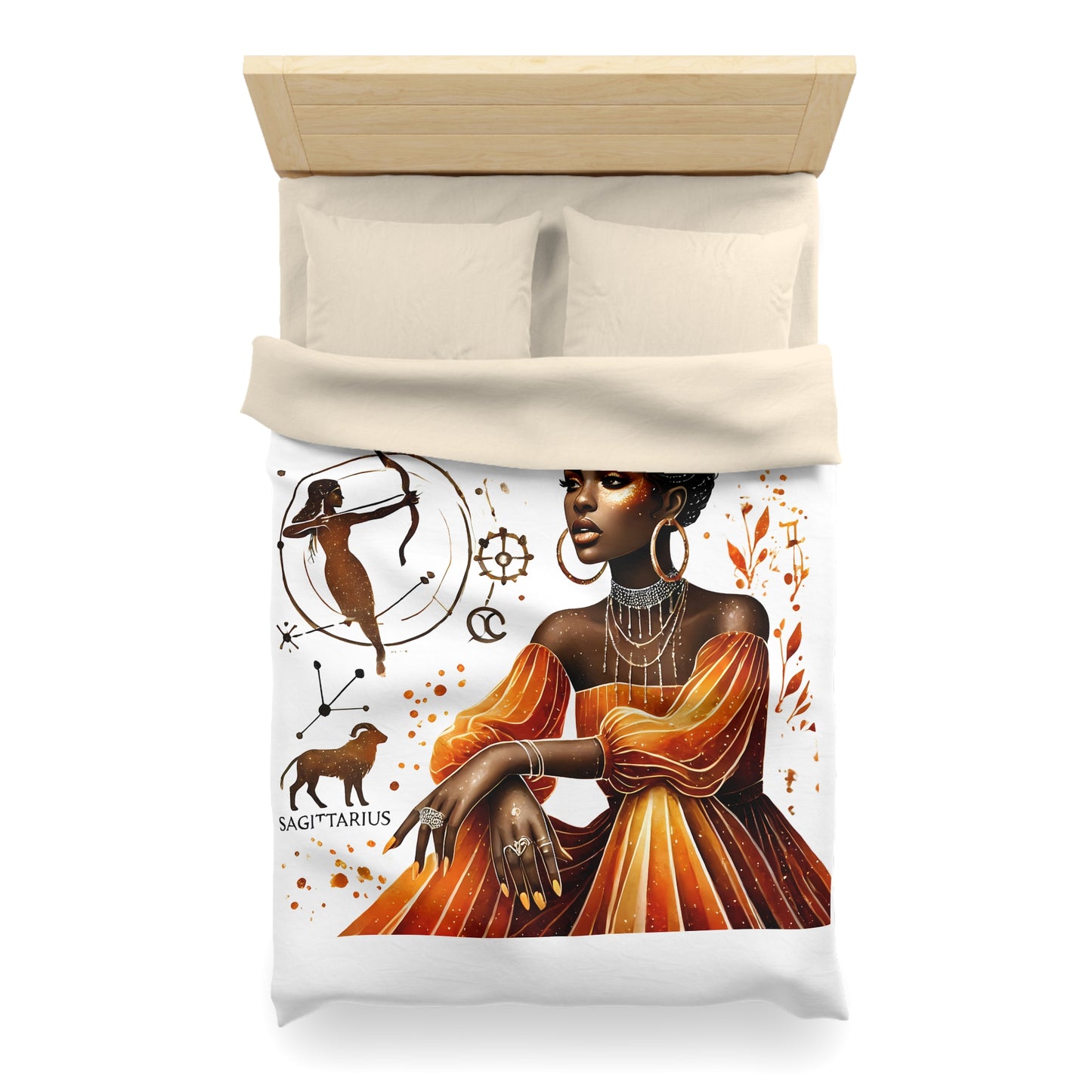 Sagittarius Zodiac Duvet Cover — African Goddess Astrology Bedding