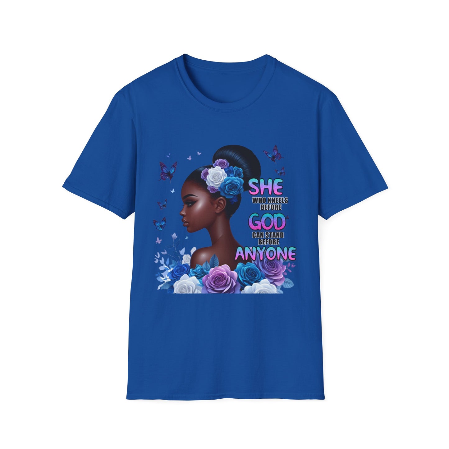 She Who Kneels Before God T-Shirt — Black Girl Faith Graphic Tee