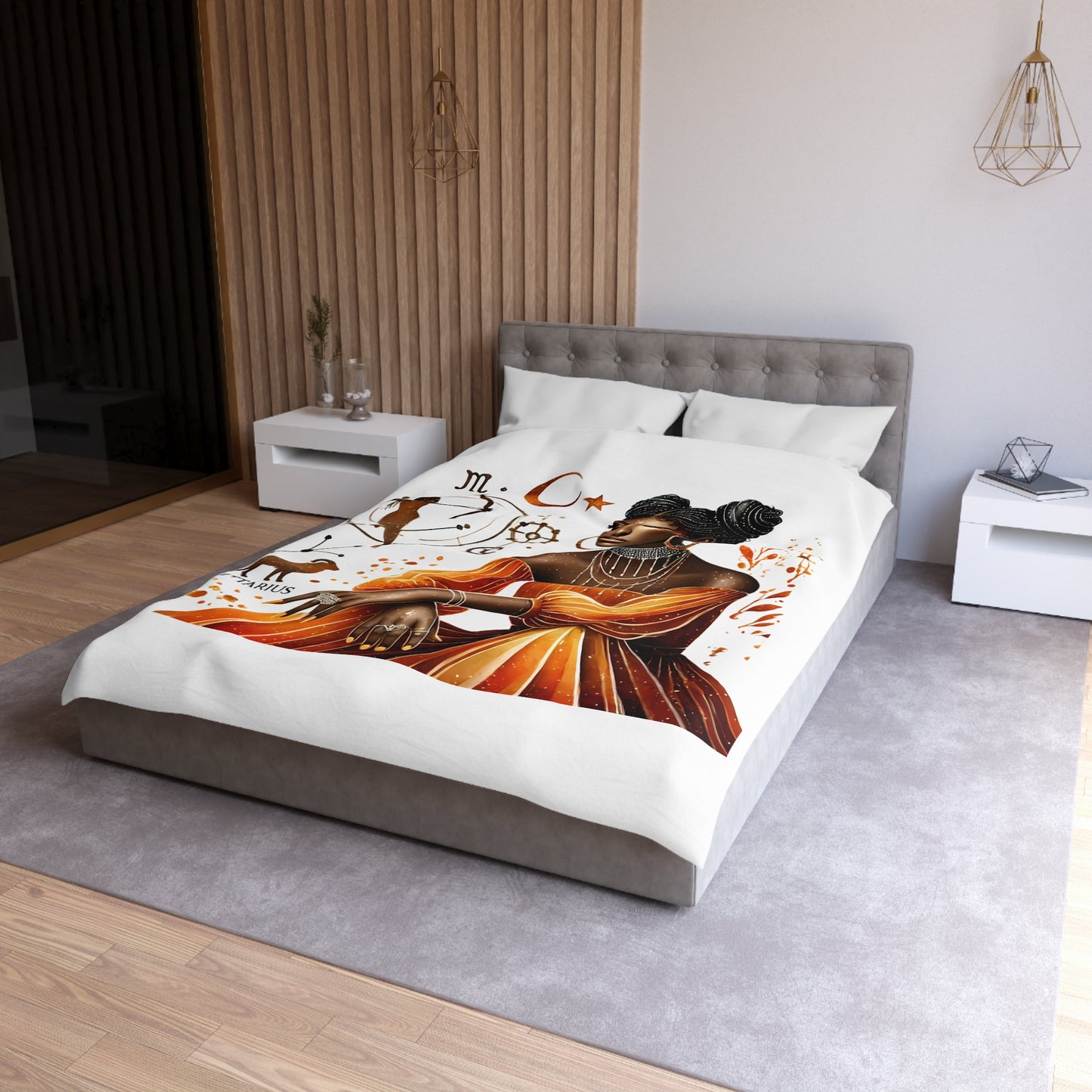 Sagittarius Zodiac Duvet Cover — African Goddess Astrology Bedding