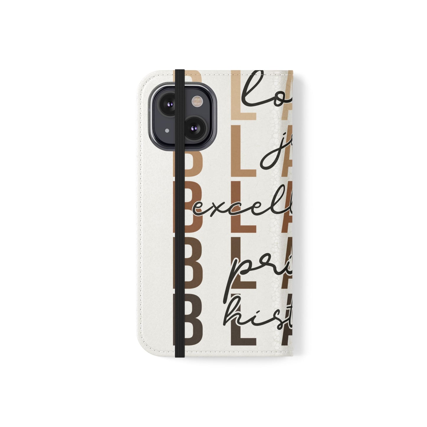 Flip Phone Case — "Black" Typography with Love, Joy, Pride & History