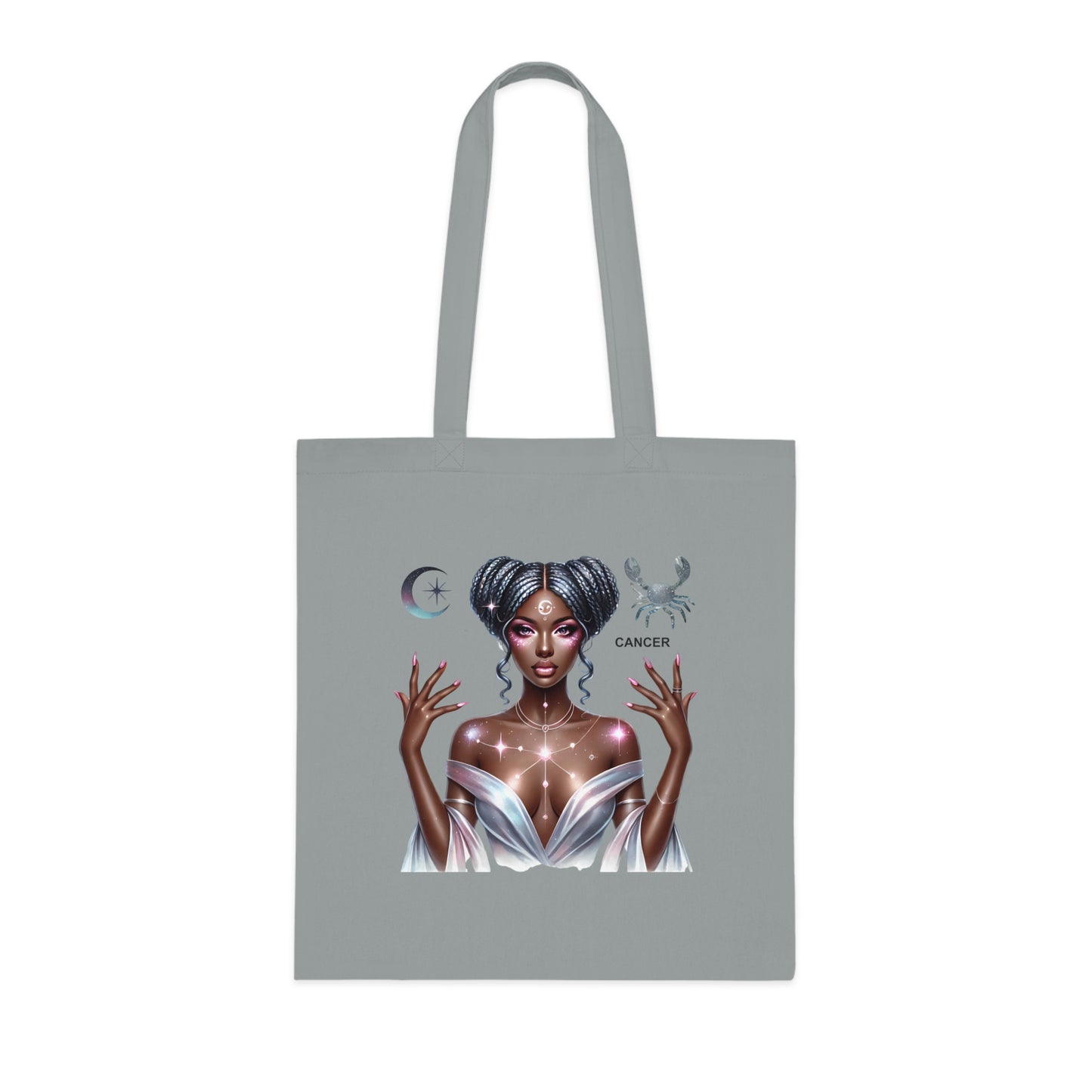 Cancer Zodiac Tote Bag — Mystic Moon Goddess Astrology Cotton Tote