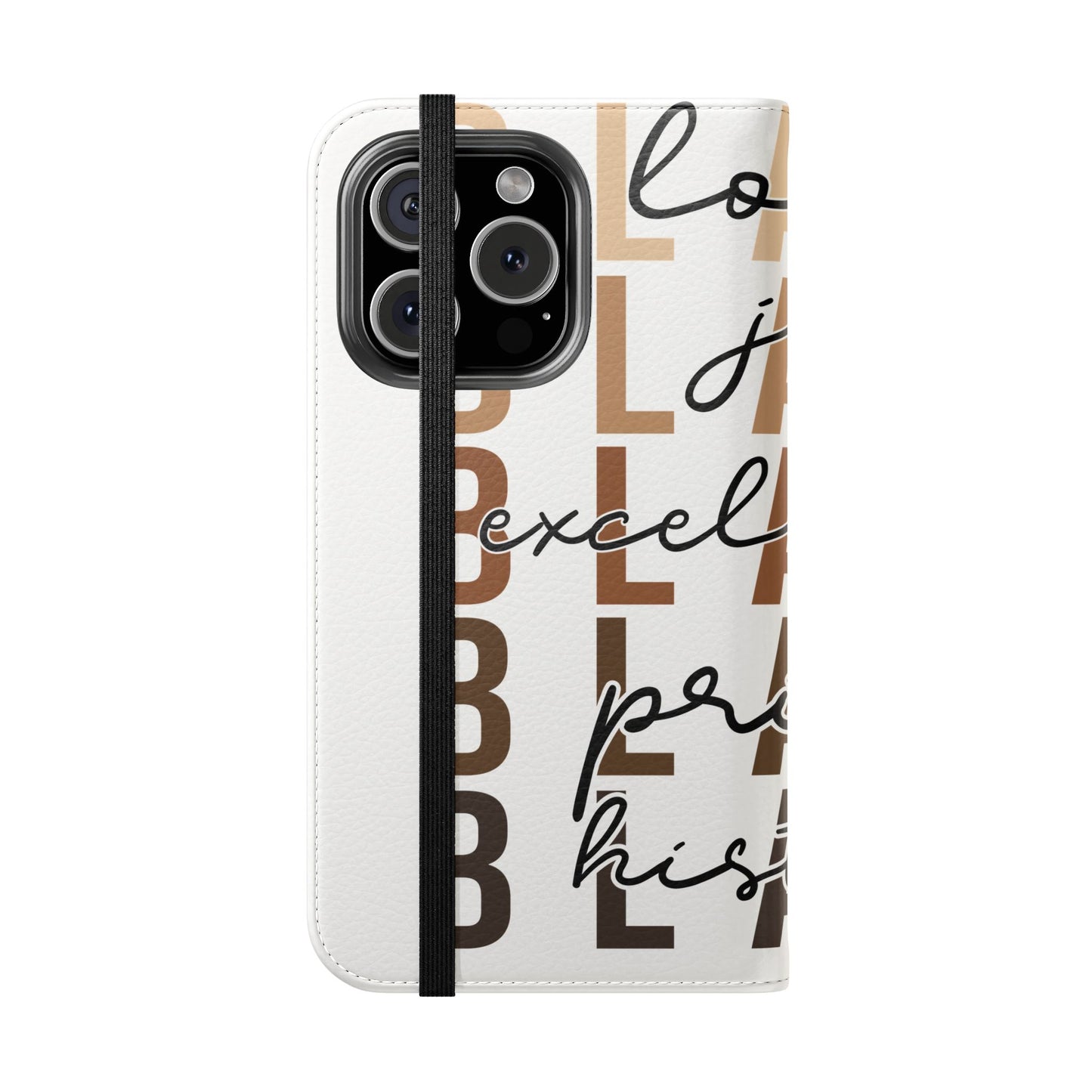 Flip Phone Case — "Black" Typography with Love, Joy, Pride & History