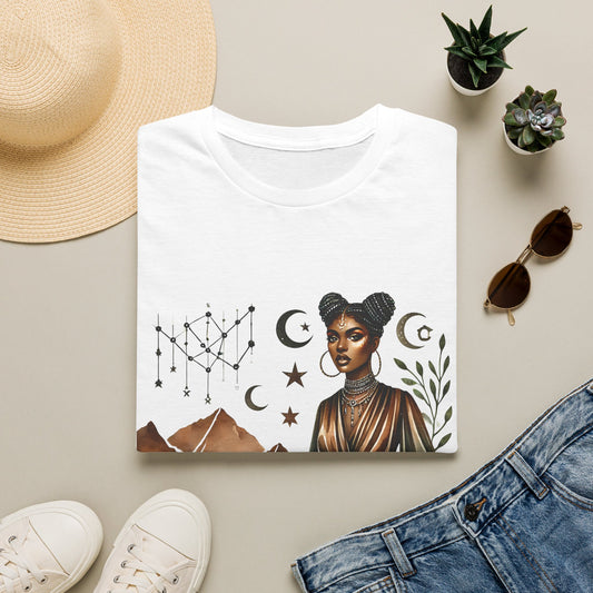 Astro Desert Woman T-Shirt — Celestial Boho Graphic Tee