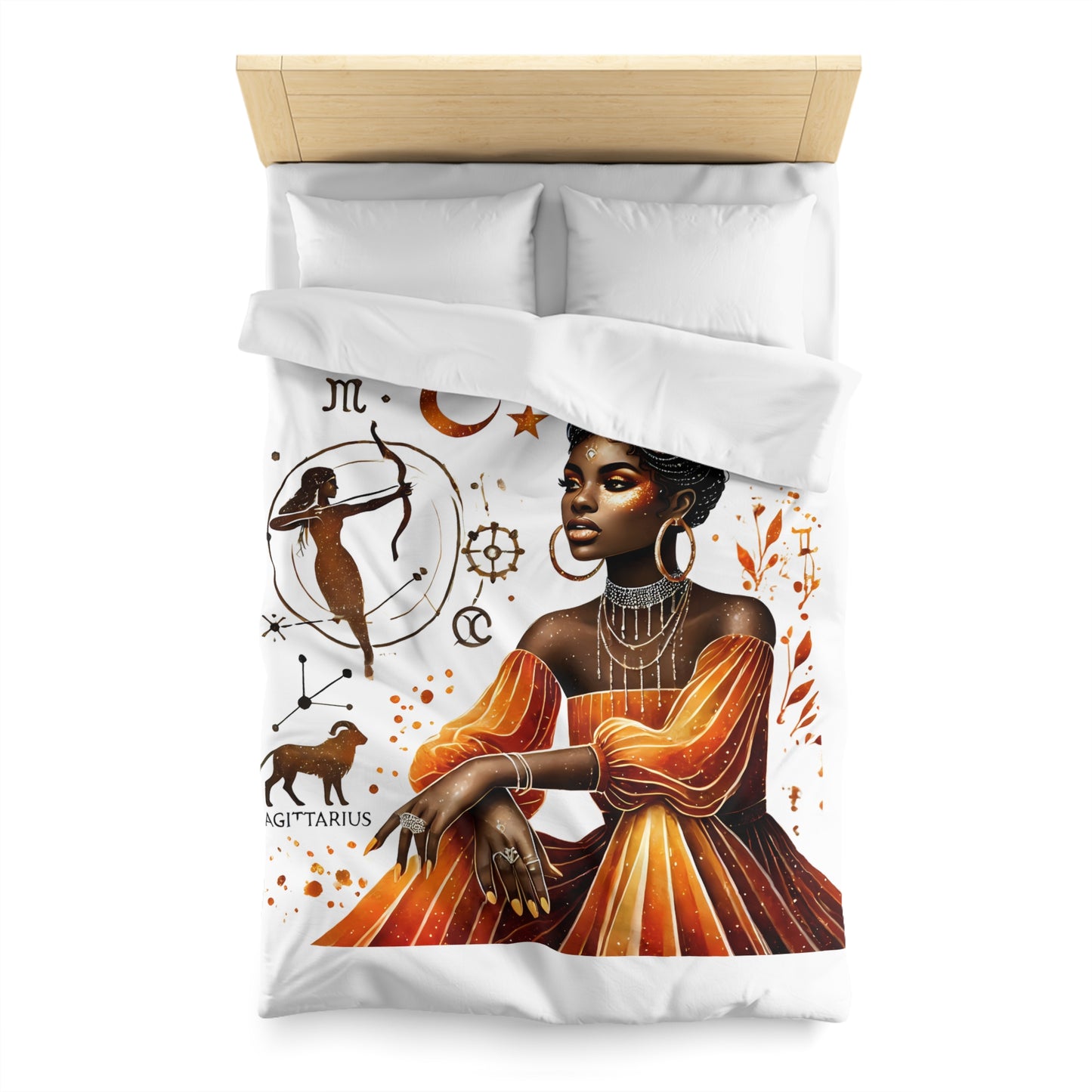 Sagittarius Zodiac Duvet Cover — African Goddess Astrology Bedding