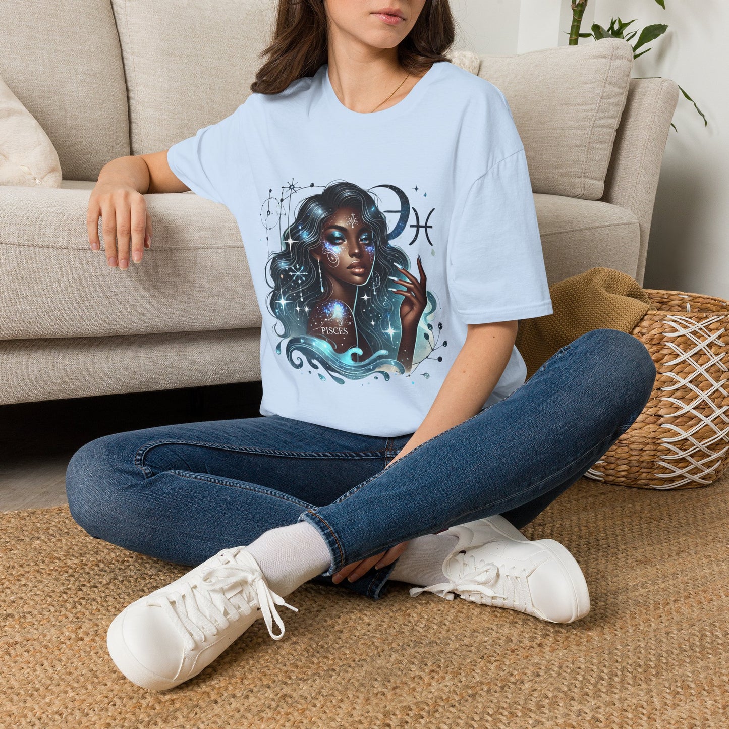 Pisces Goddess T-Shirt — Mystical Zodiac Art Tee