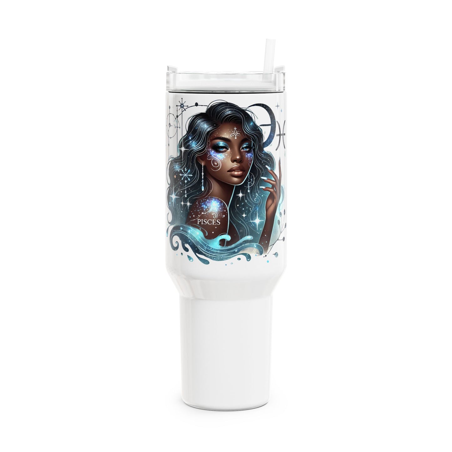 Pisces Zodiac 40oz Tumbler — Astrological Galaxy Drink Cup