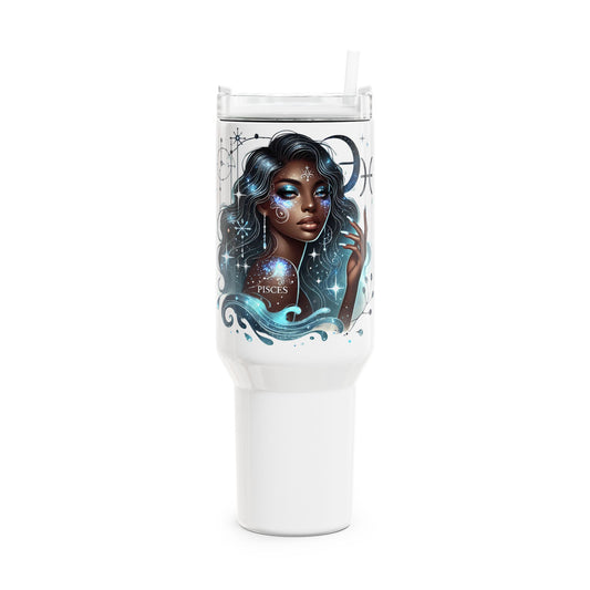 Pisces Zodiac 40oz Tumbler — Astrological Galaxy Drink Cup