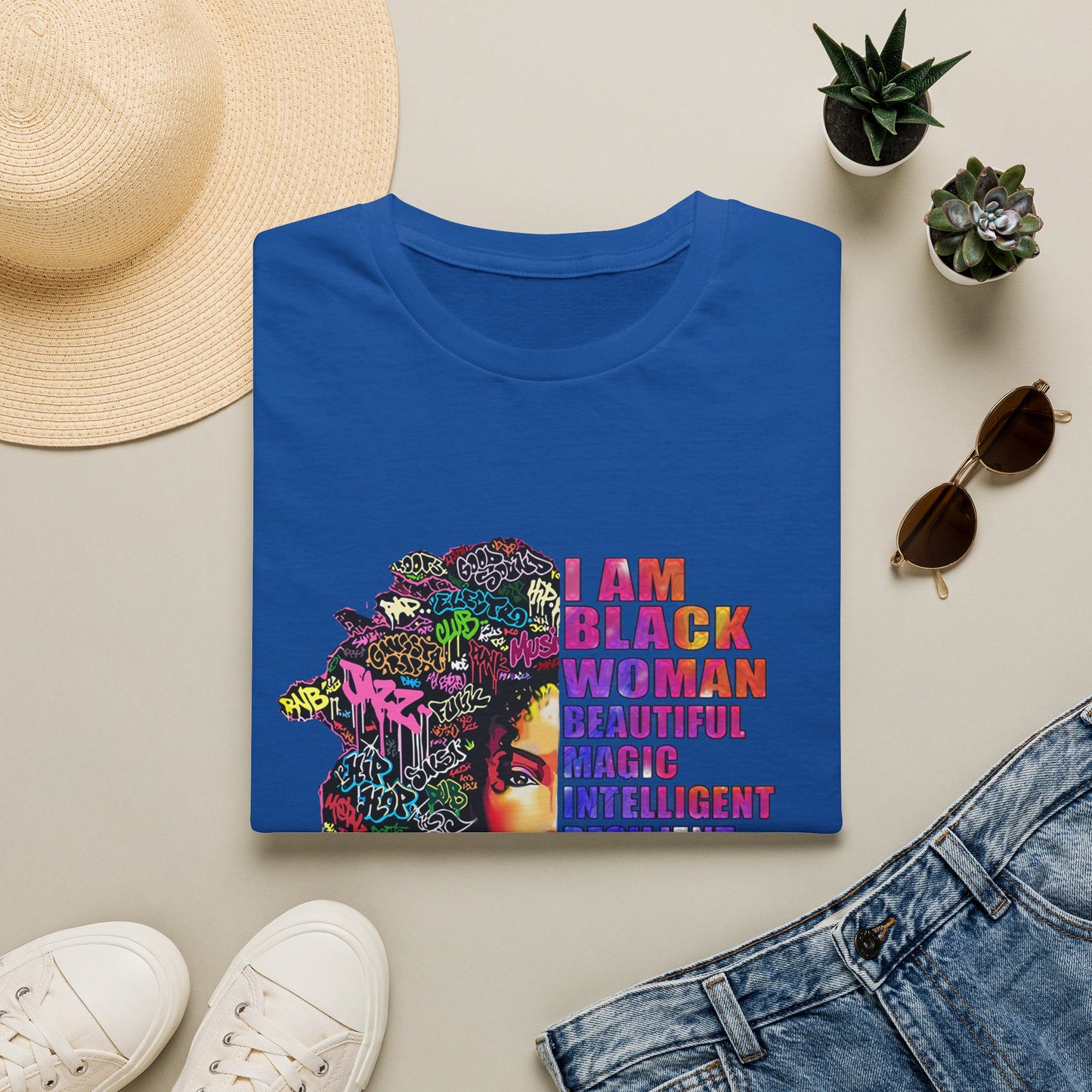 T-Shirt — I Am Black Woman: Beautiful, Magic, Intelligent Empowerment Tee