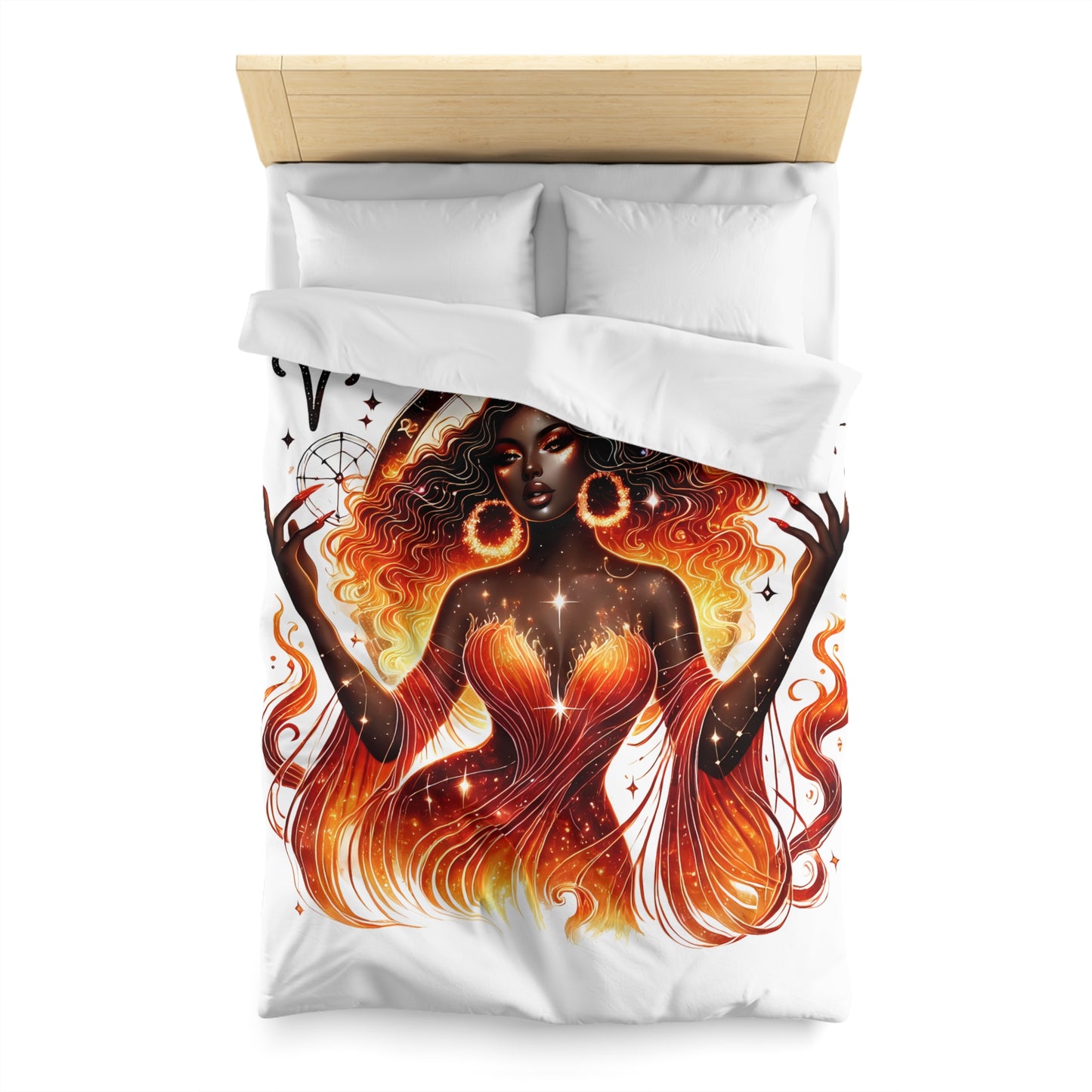 Aries Fire Goddess Duvet Cover — Zodiac Astrology Bedding