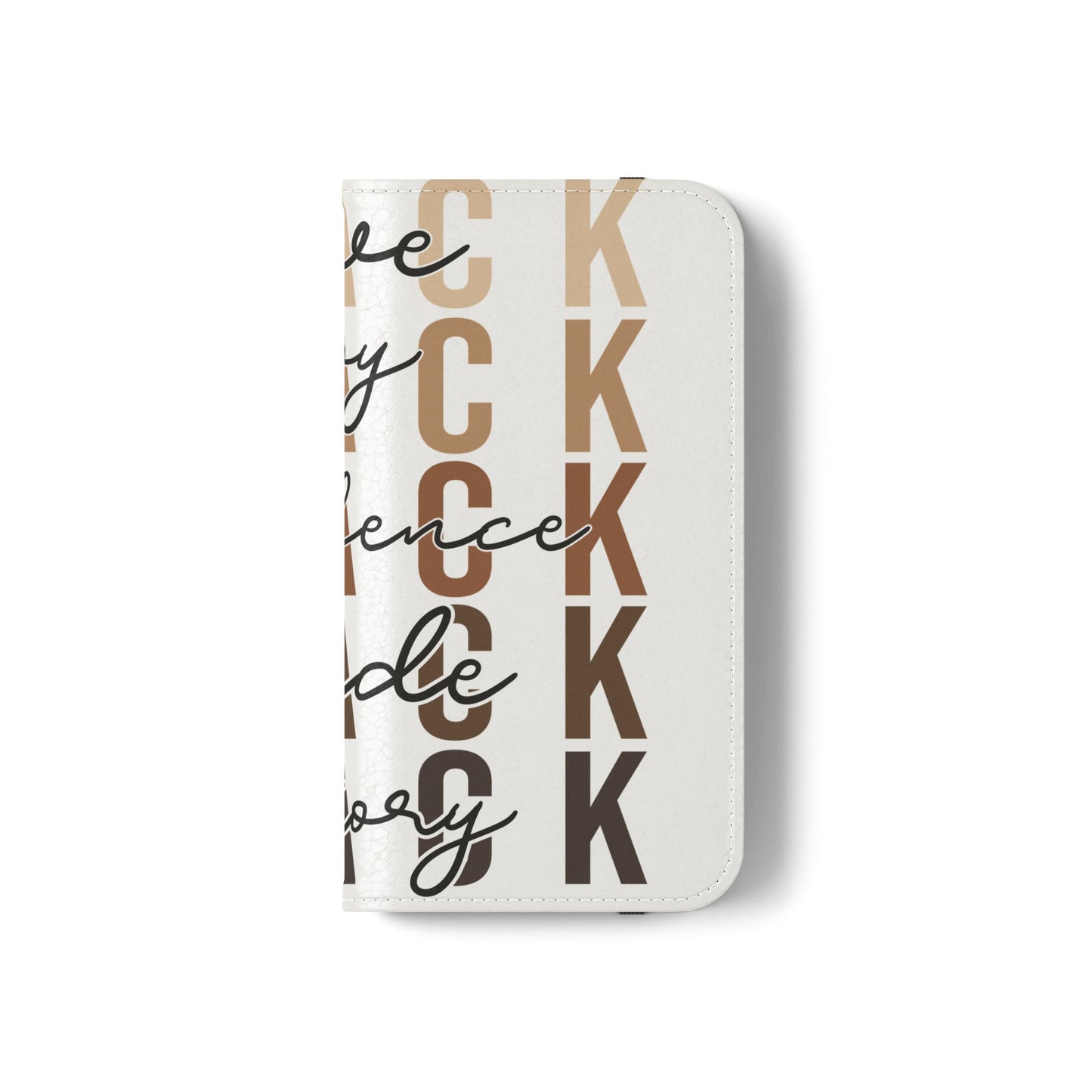 Flip Phone Case — "Black" Typography with Love, Joy, Pride & History