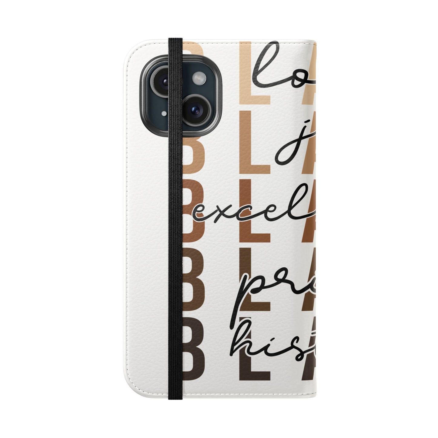 Flip Phone Case — "Black" Typography with Love, Joy, Pride & History