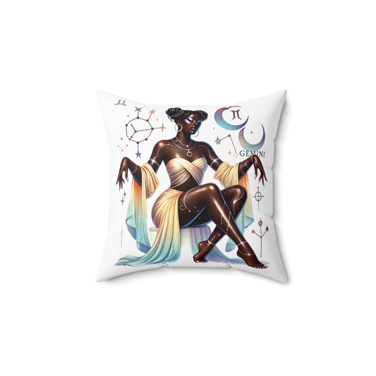 Gemini Zodiac Pillow — Elegant Cosmic Astrology Throw Pillow