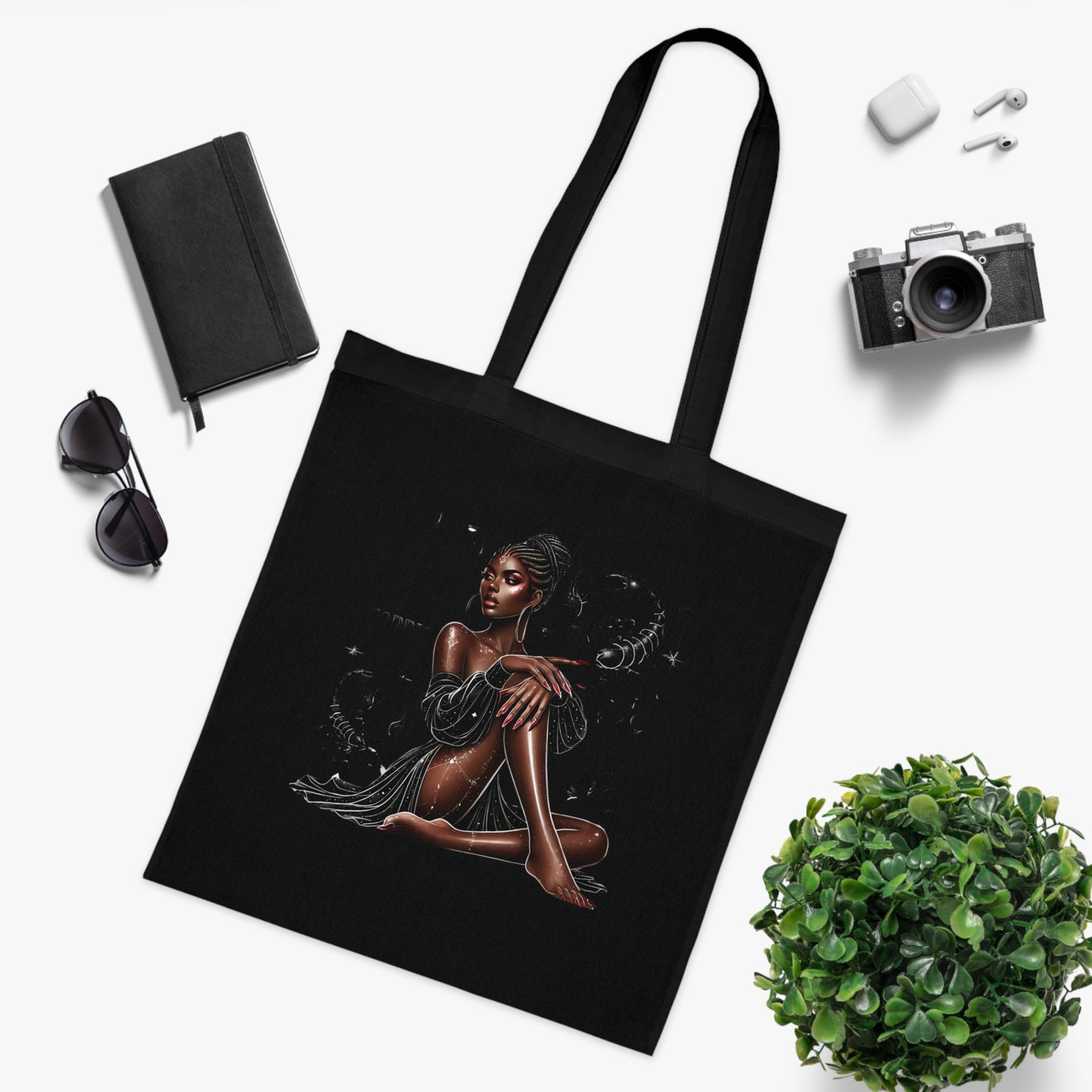 Scorpio Zodiac Tote Bag — Afrocentric Star Sign Cotton Tote