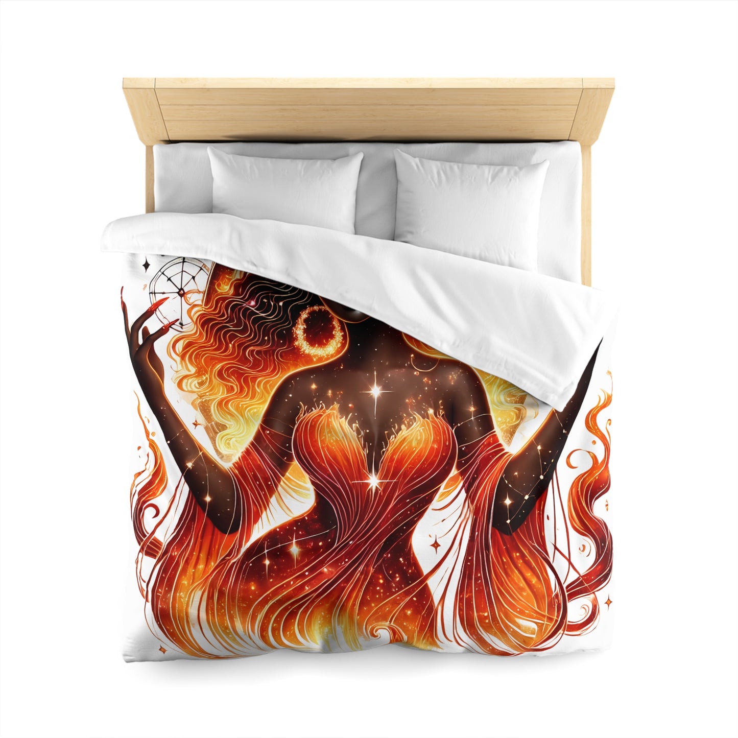 Aries Fire Goddess Duvet Cover — Zodiac Astrology Bedding