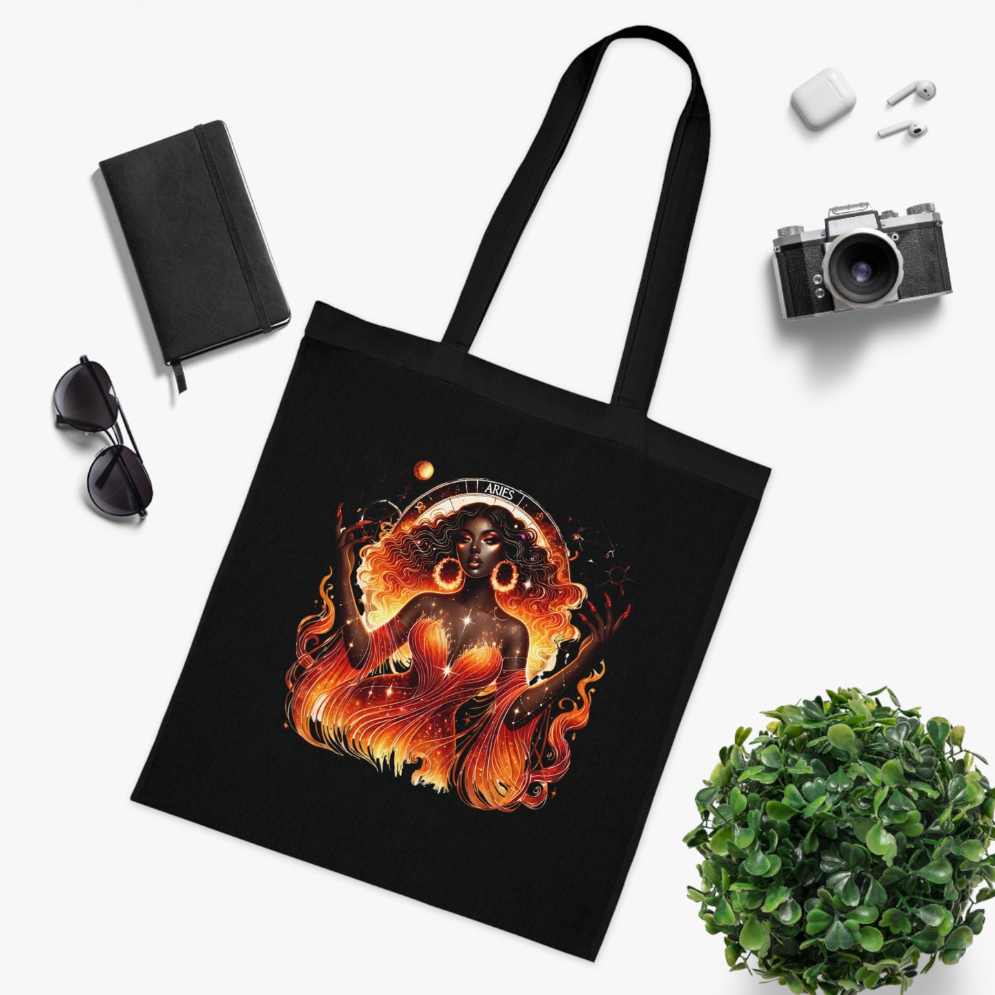 Tote Bag — Fiery Virgo Goddess Zodiac Illustration