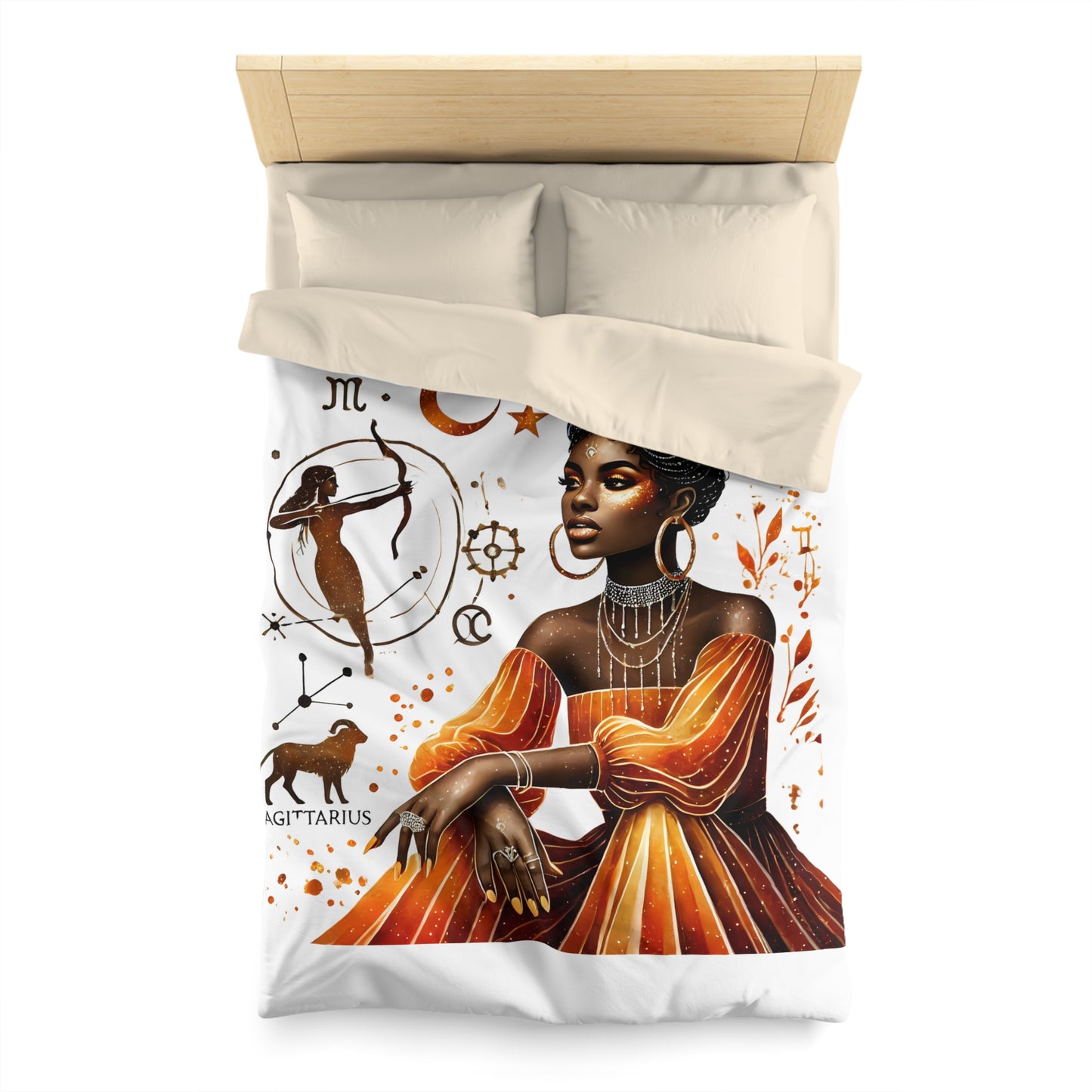 Sagittarius Zodiac Duvet Cover — African Goddess Astrology Bedding