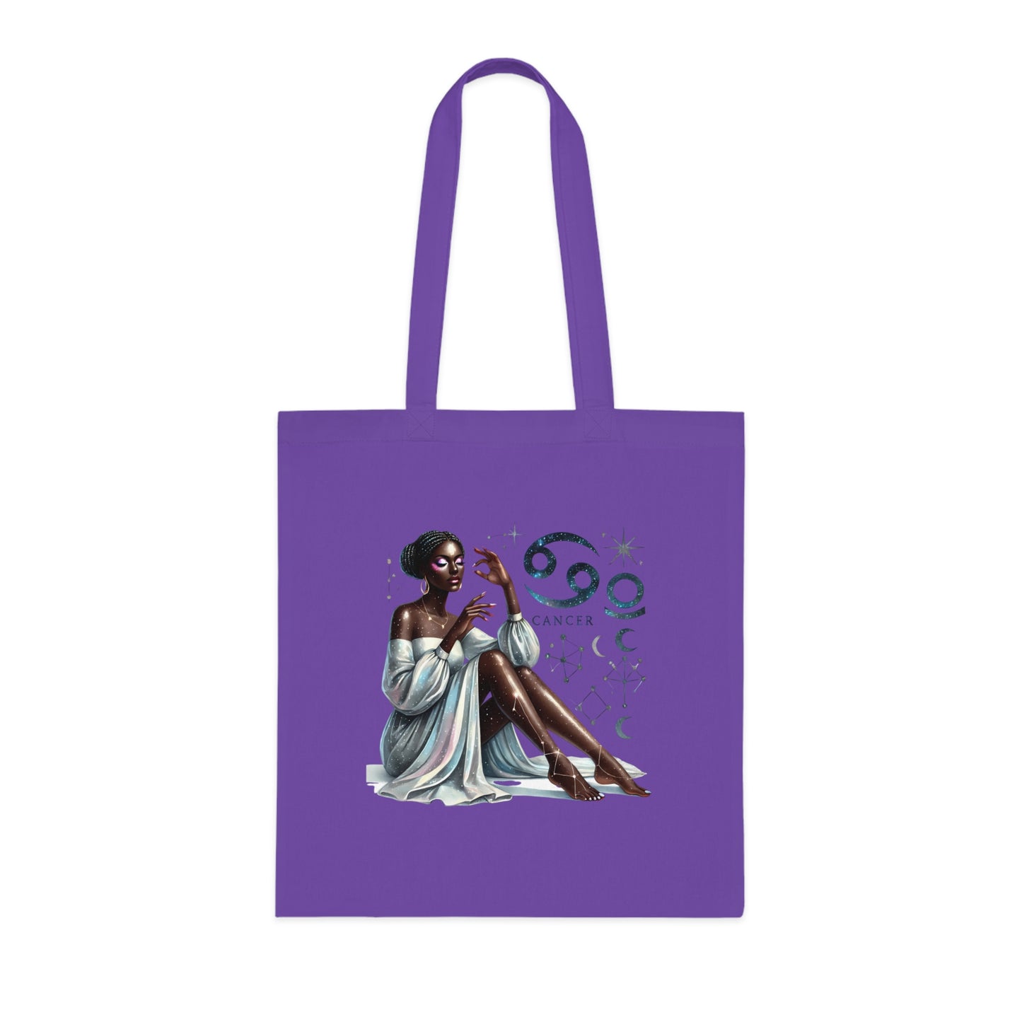Cancer Zodiac Tote Bag — Elegant Zodiac Sign Artwork Cotton Tote