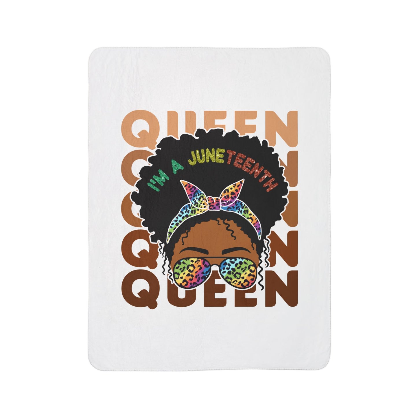 Juneteenth Queen Sherpa Blanket — "I'm a Juneteenth Queen" Fleece Throw
