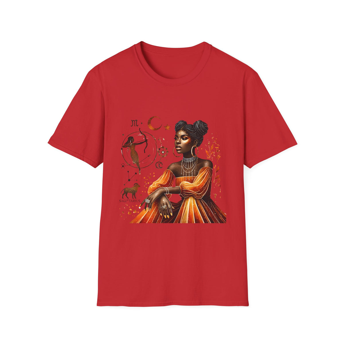Astrology Queen T-Shirt — Black Woman Zodiac Art Tee