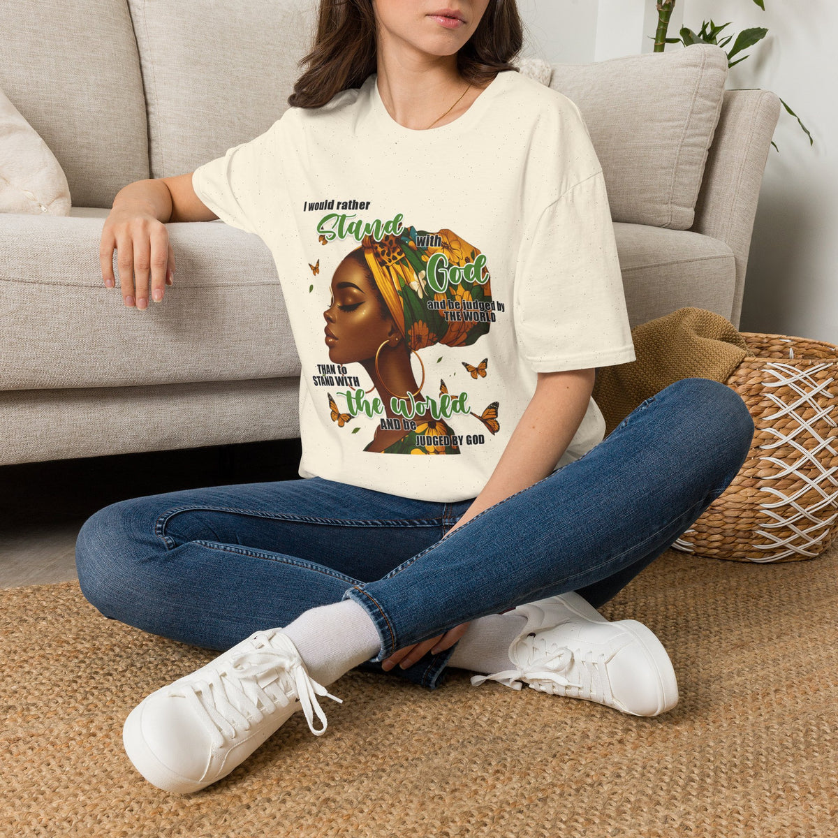 Faithful Woman T-Shirt - "I Would Rather Stand With God" Inspirational Christian Tee