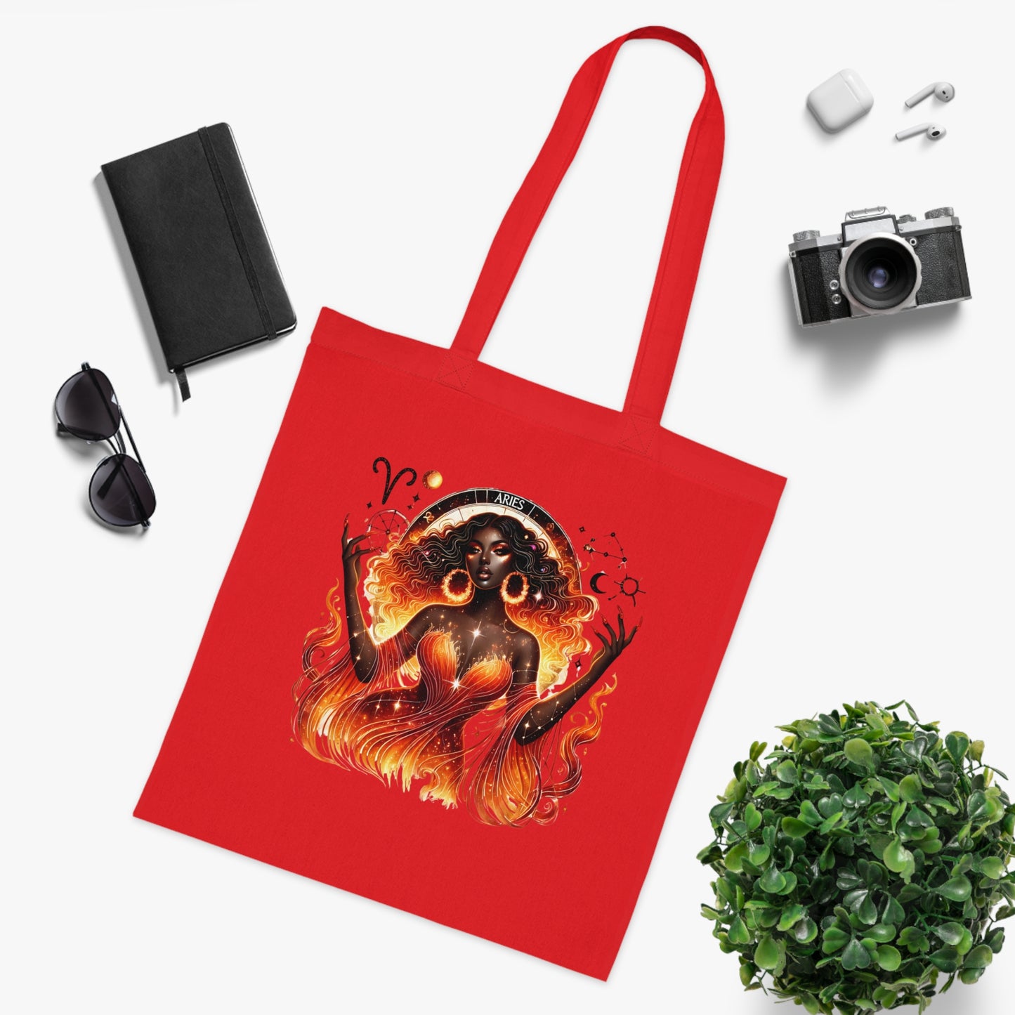 Tote Bag — Fiery Virgo Goddess Zodiac Illustration