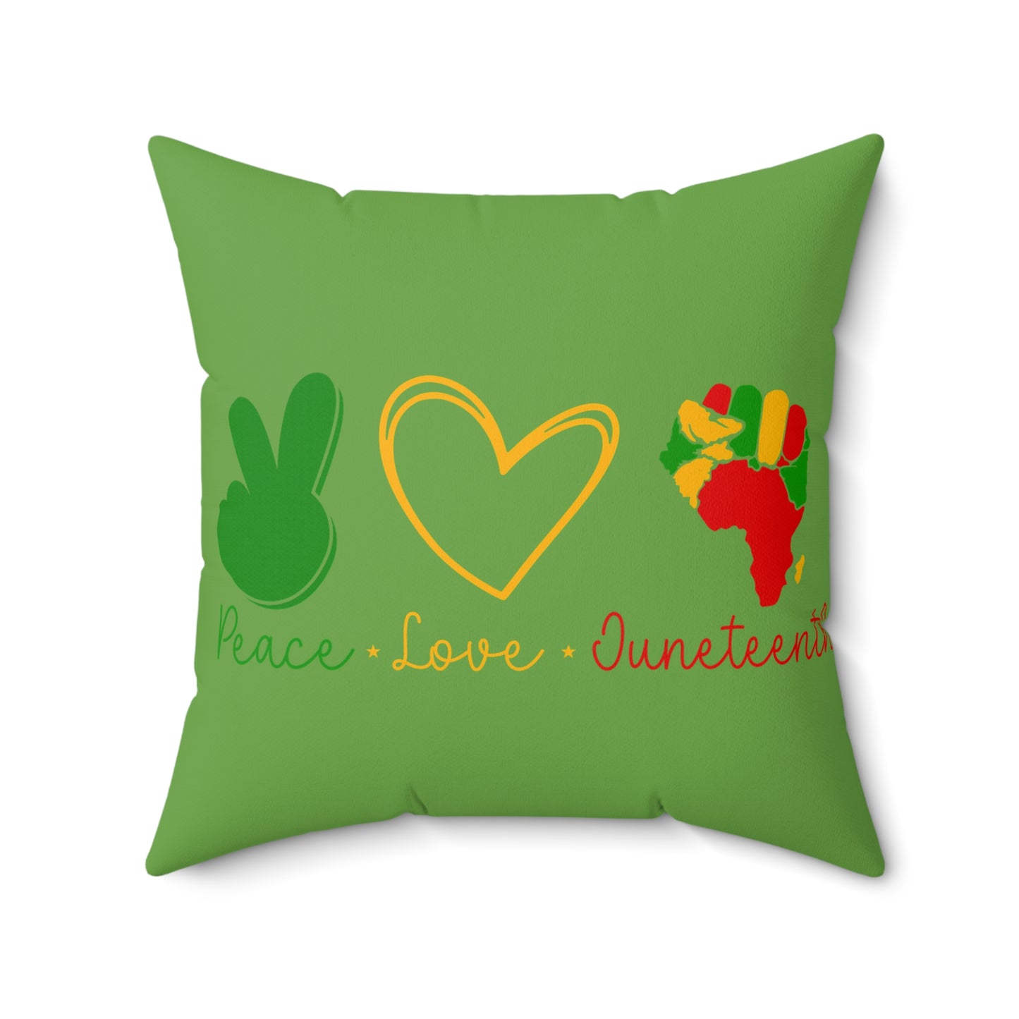 Peace Love Unity Throw Pillow - Green Accent Cushion for Home Decor