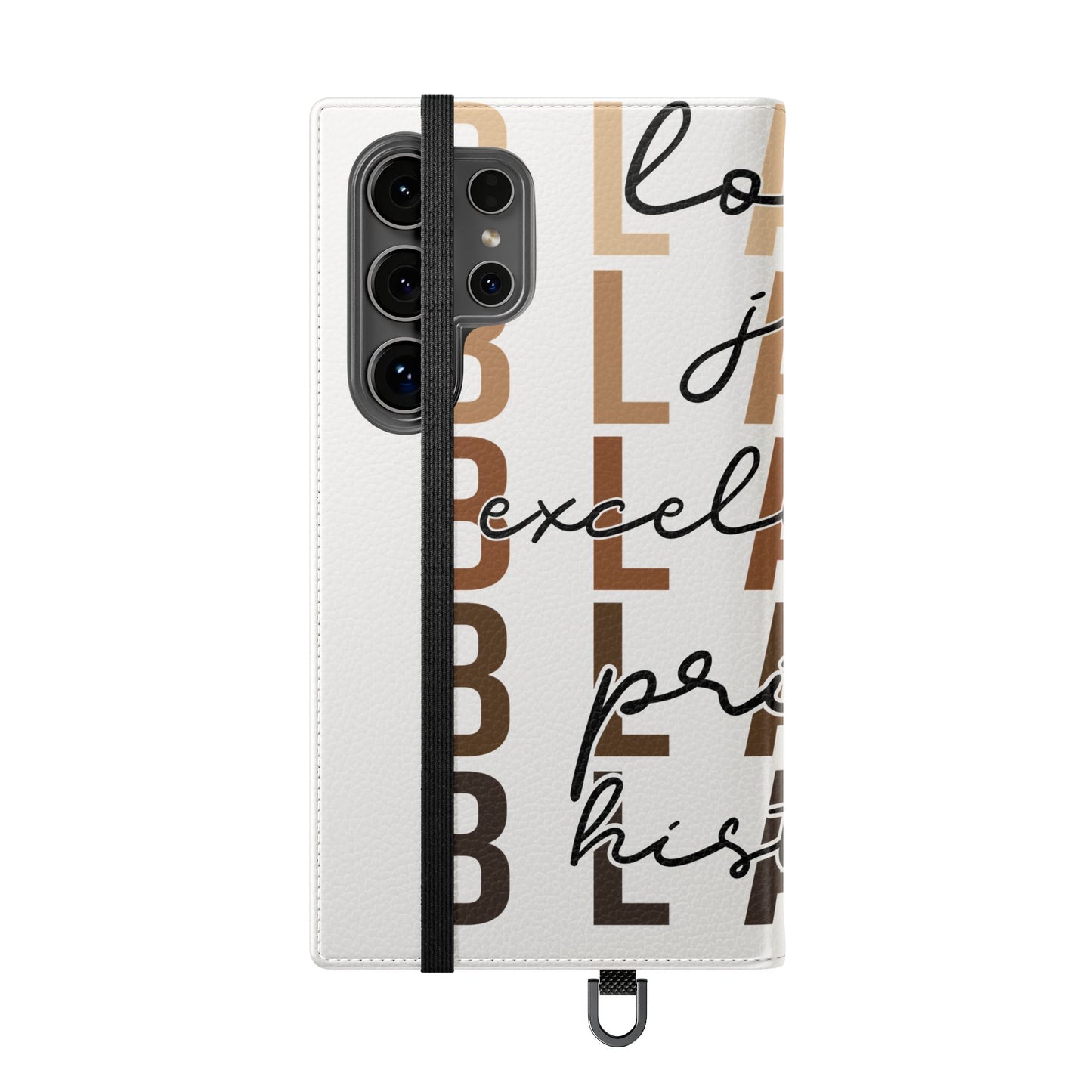 Flip Phone Case — "Black" Typography with Love, Joy, Pride & History