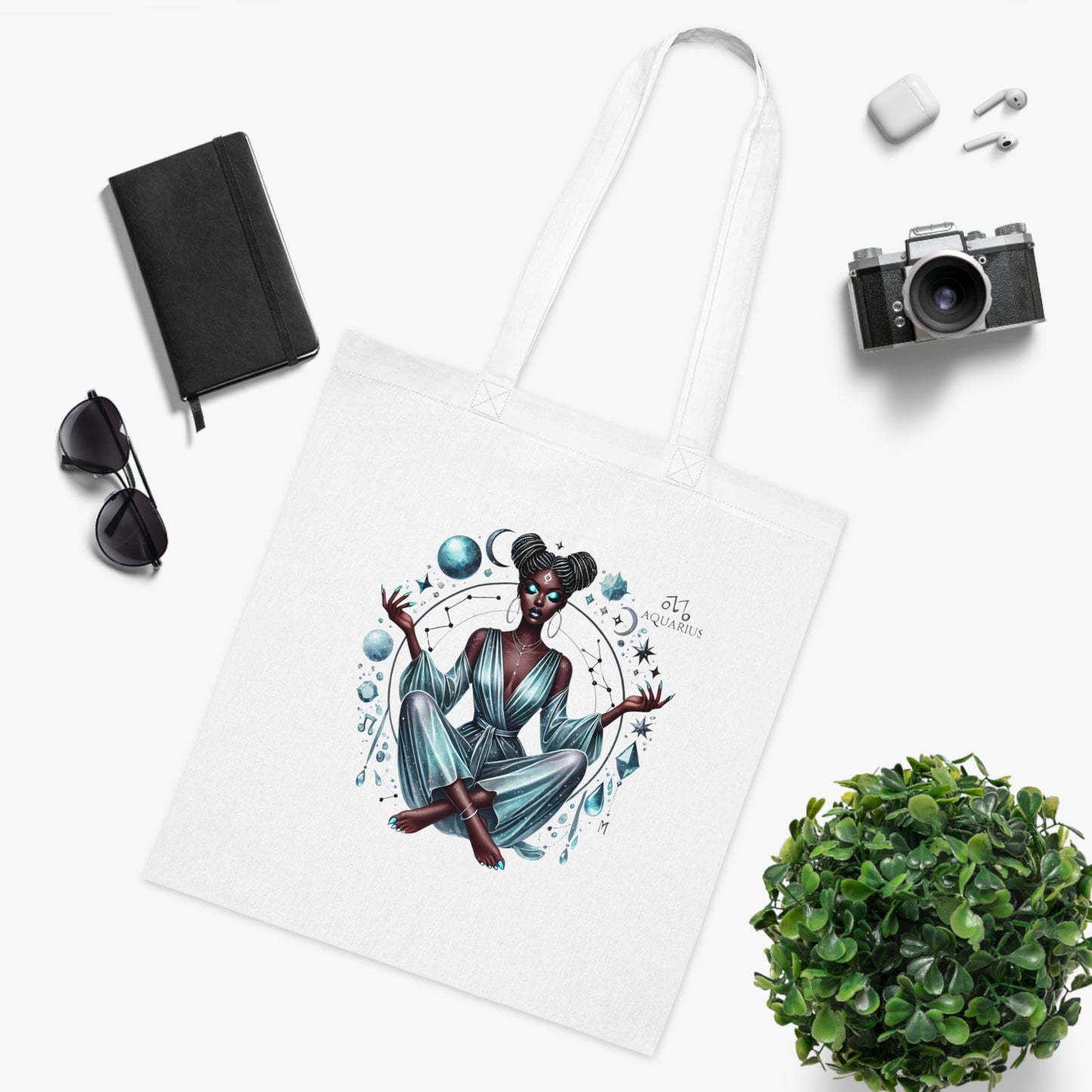 Astrological Zen Tote Bag — 'Air Element' Mystic Zodiac Cotton Tote