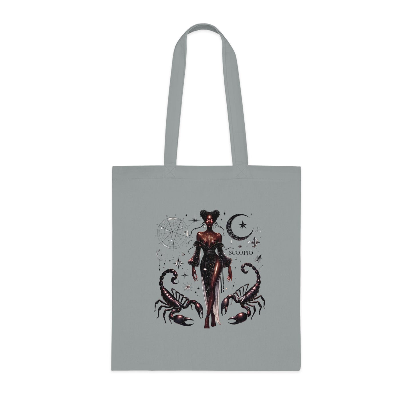 Scorpio Zodiac Cotton Tote — Mystical Scorpio Woman Astrological Design