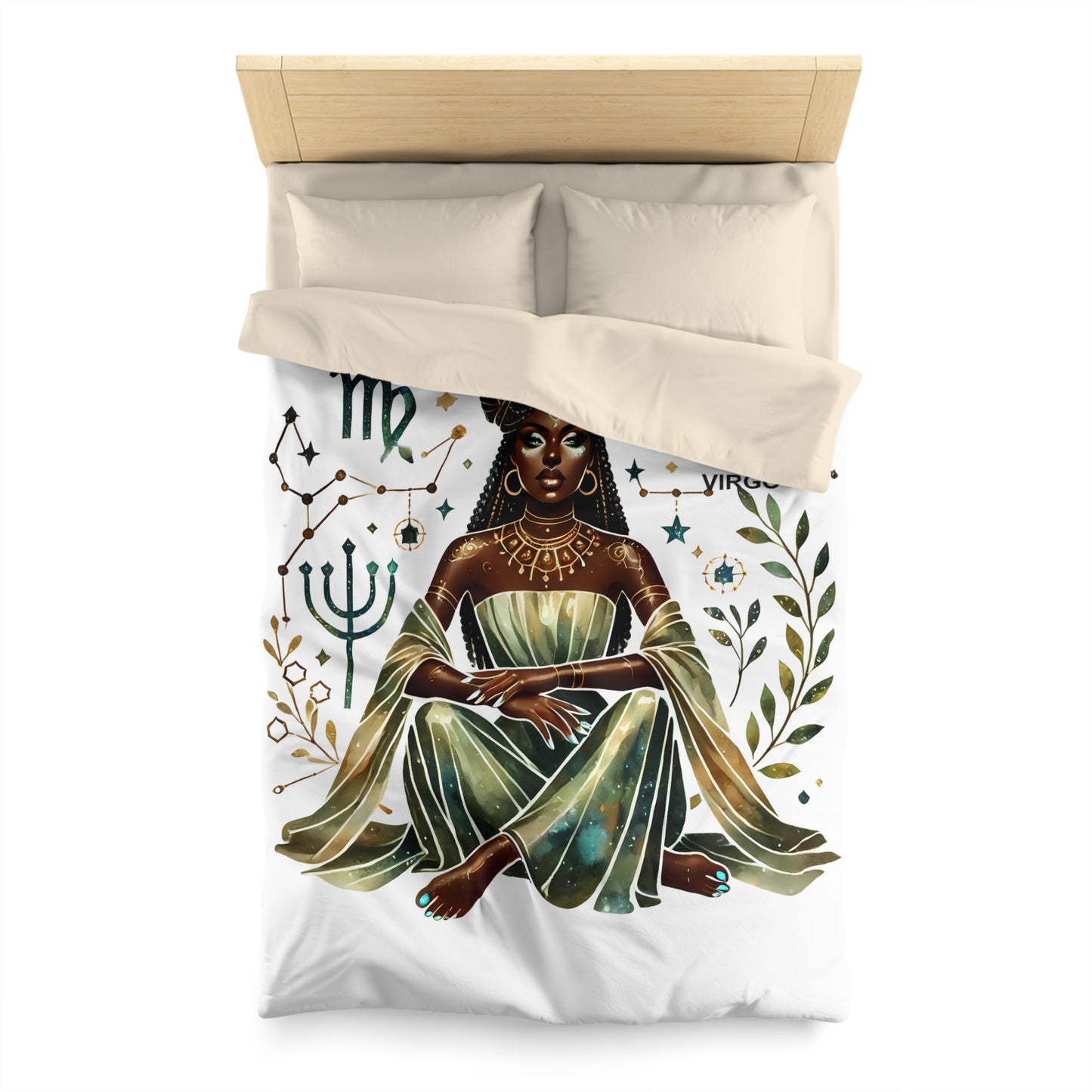 Virgo Goddess Duvet Cover — Zodiac Astrology Microfiber Bedding