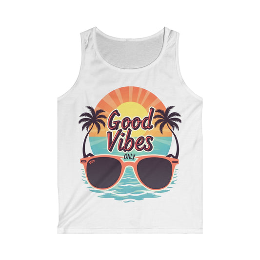Good Vibes Men's Softstyle Tank Top – Perfect for Summer Fun