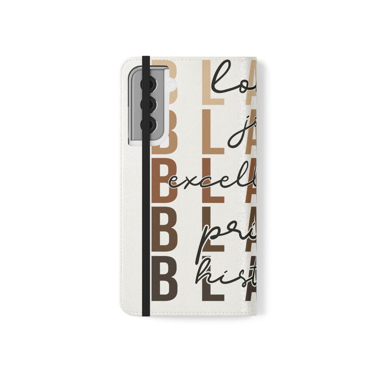Flip Phone Case — "Black" Typography with Love, Joy, Pride & History