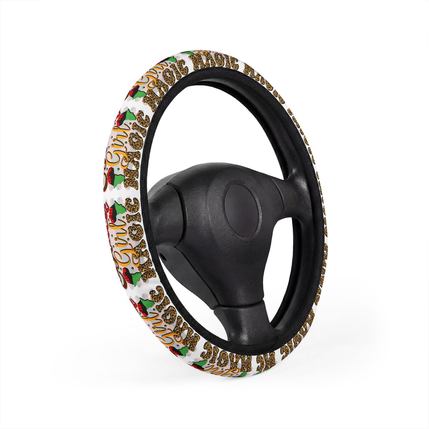 "Black Girl Magic" Steering Wheel Cover — Car Accessory