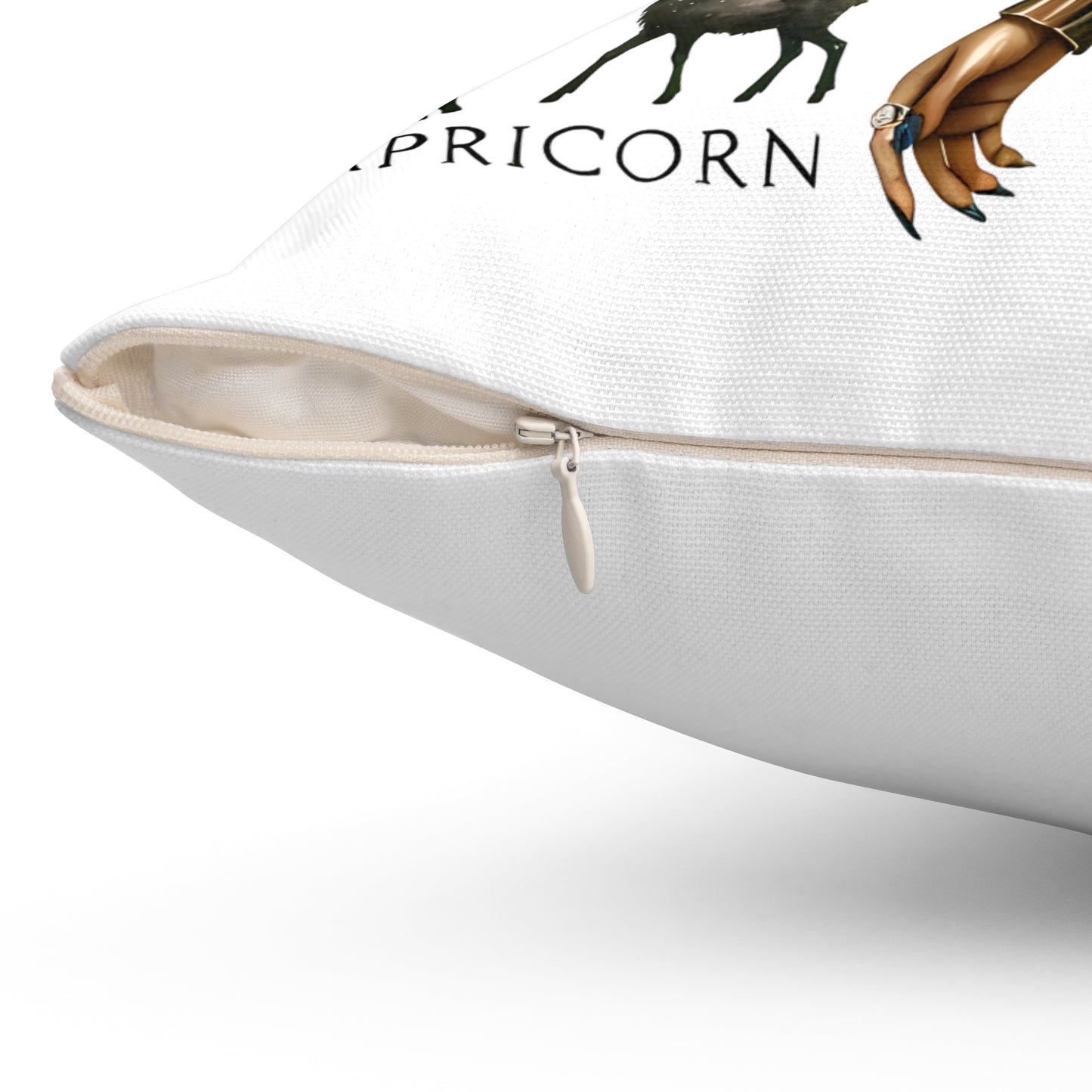 Capricorn Zodiac Decorative Pillow — Capricorn Astrology Throw Pillow with Mountains & Celestial Design