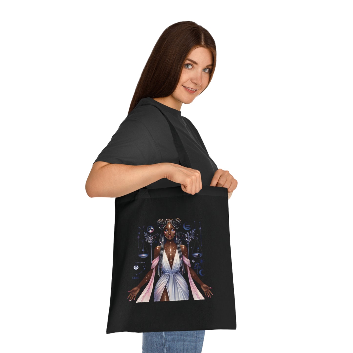 Libra Goddess Cotton Tote — Zodiac Libra Astrology Tote Bag