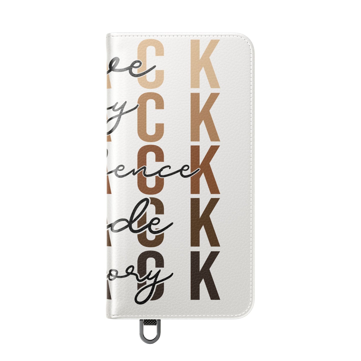 Flip Phone Case — "Black" Typography with Love, Joy, Pride & History