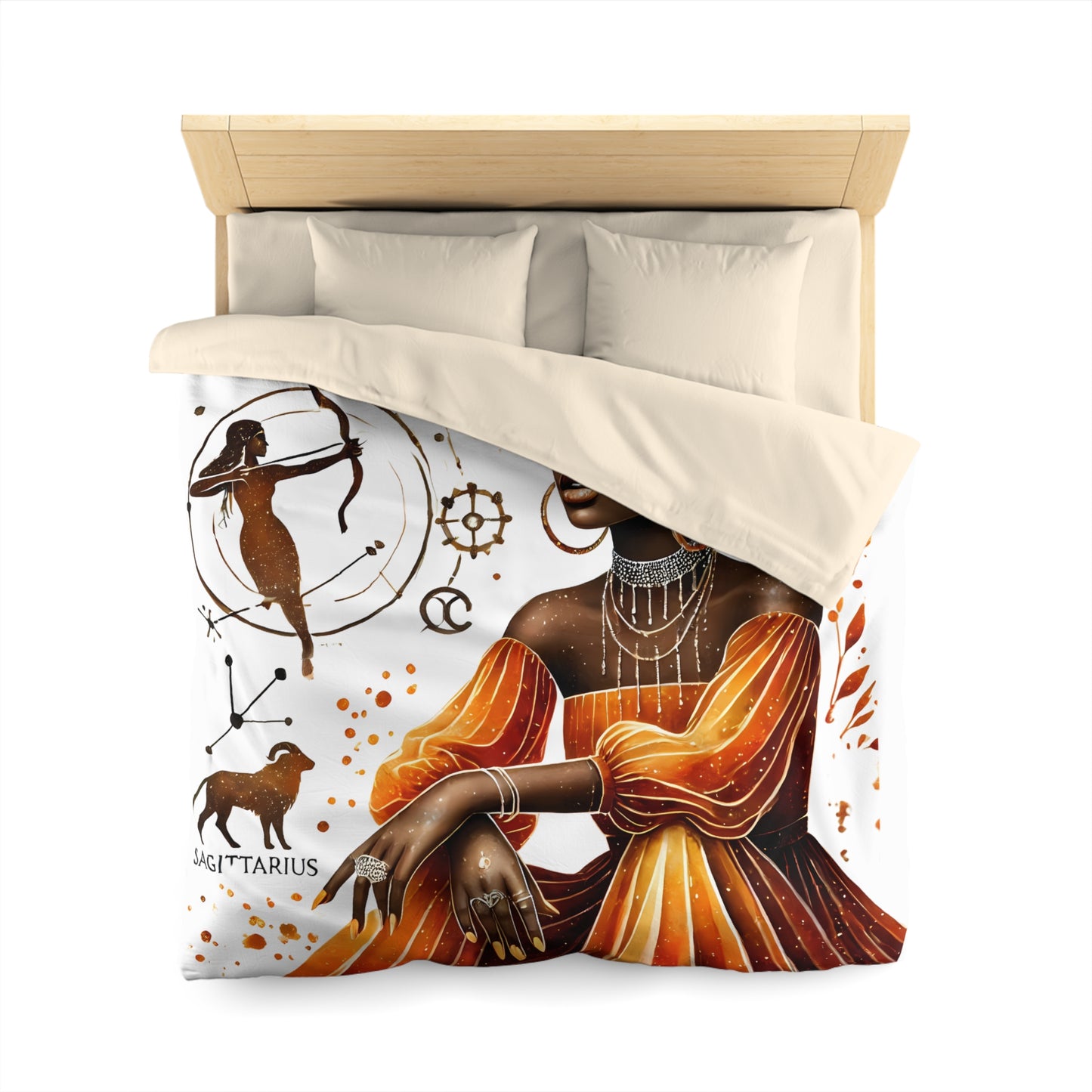 Sagittarius Zodiac Duvet Cover — African Goddess Astrology Bedding