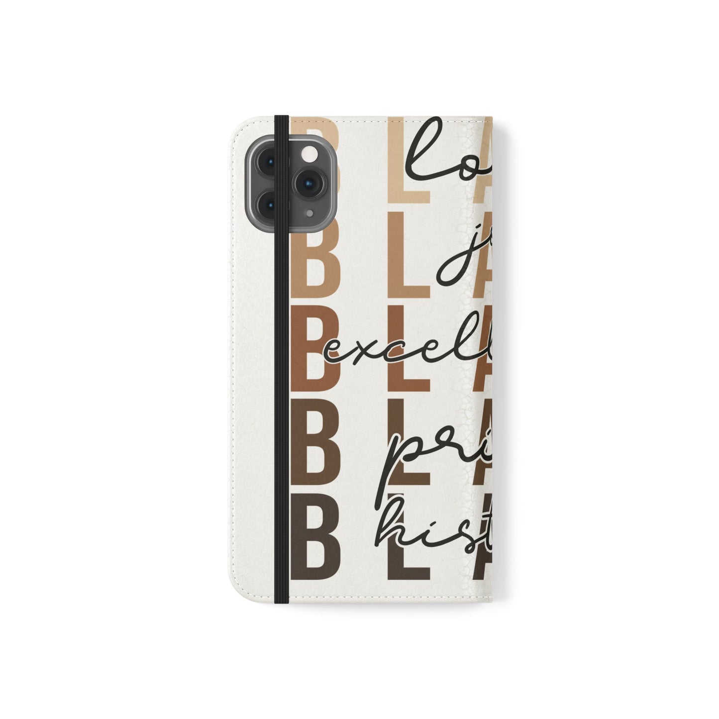 Flip Phone Case — "Black" Typography with Love, Joy, Pride & History