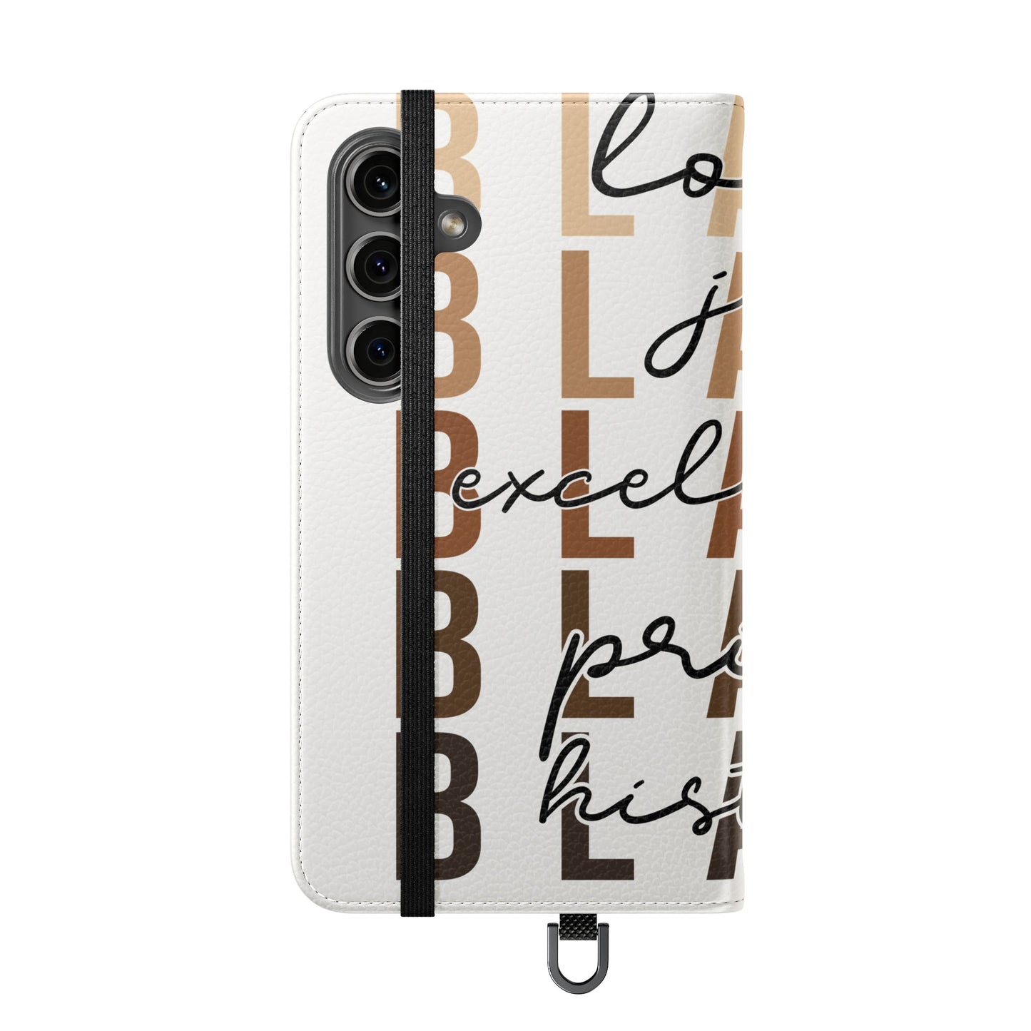 Flip Phone Case — "Black" Typography with Love, Joy, Pride & History